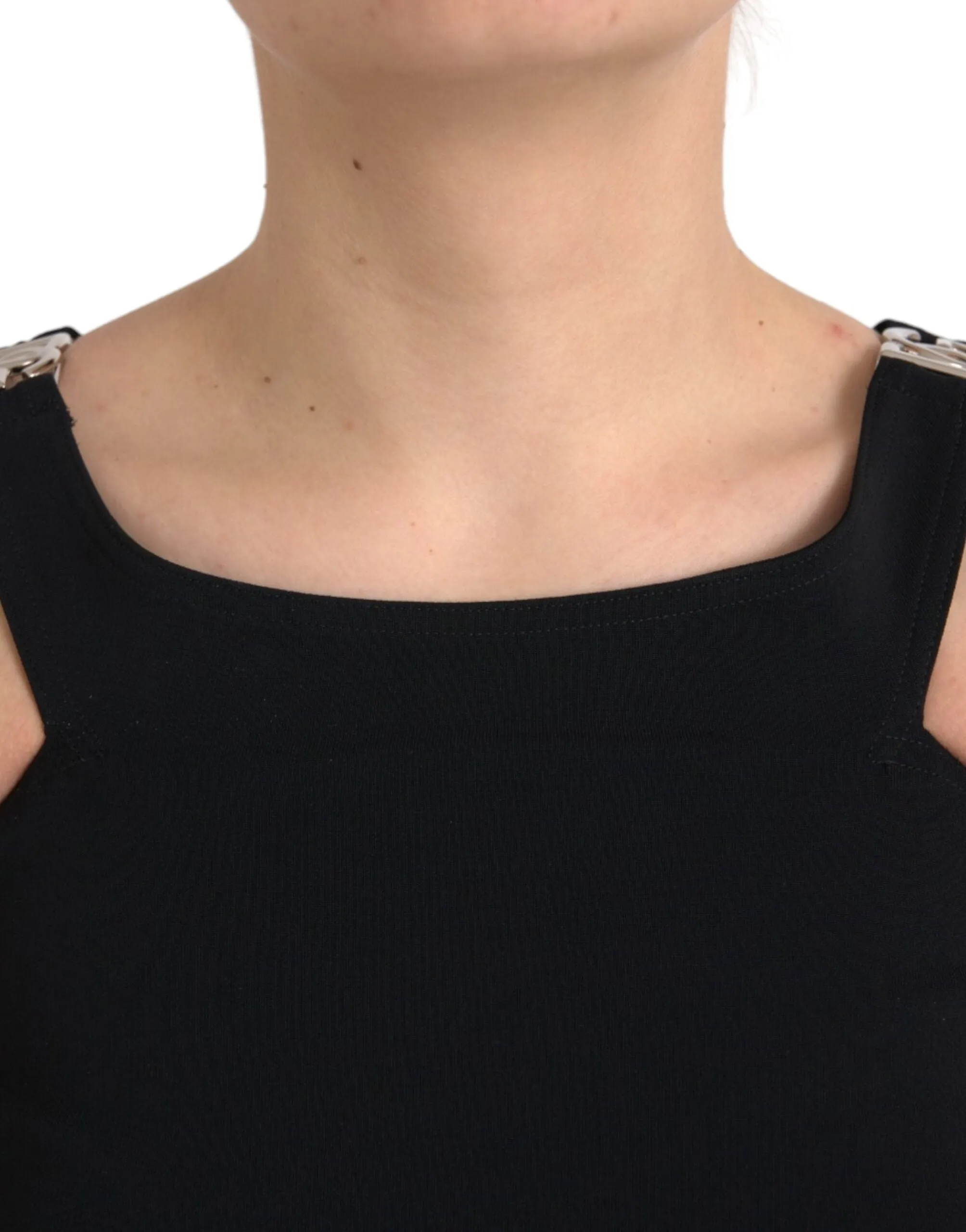 Black Sleeveless Round Neck Cropped Tank Top sold by Lord & Taylor product image thumbnail 4