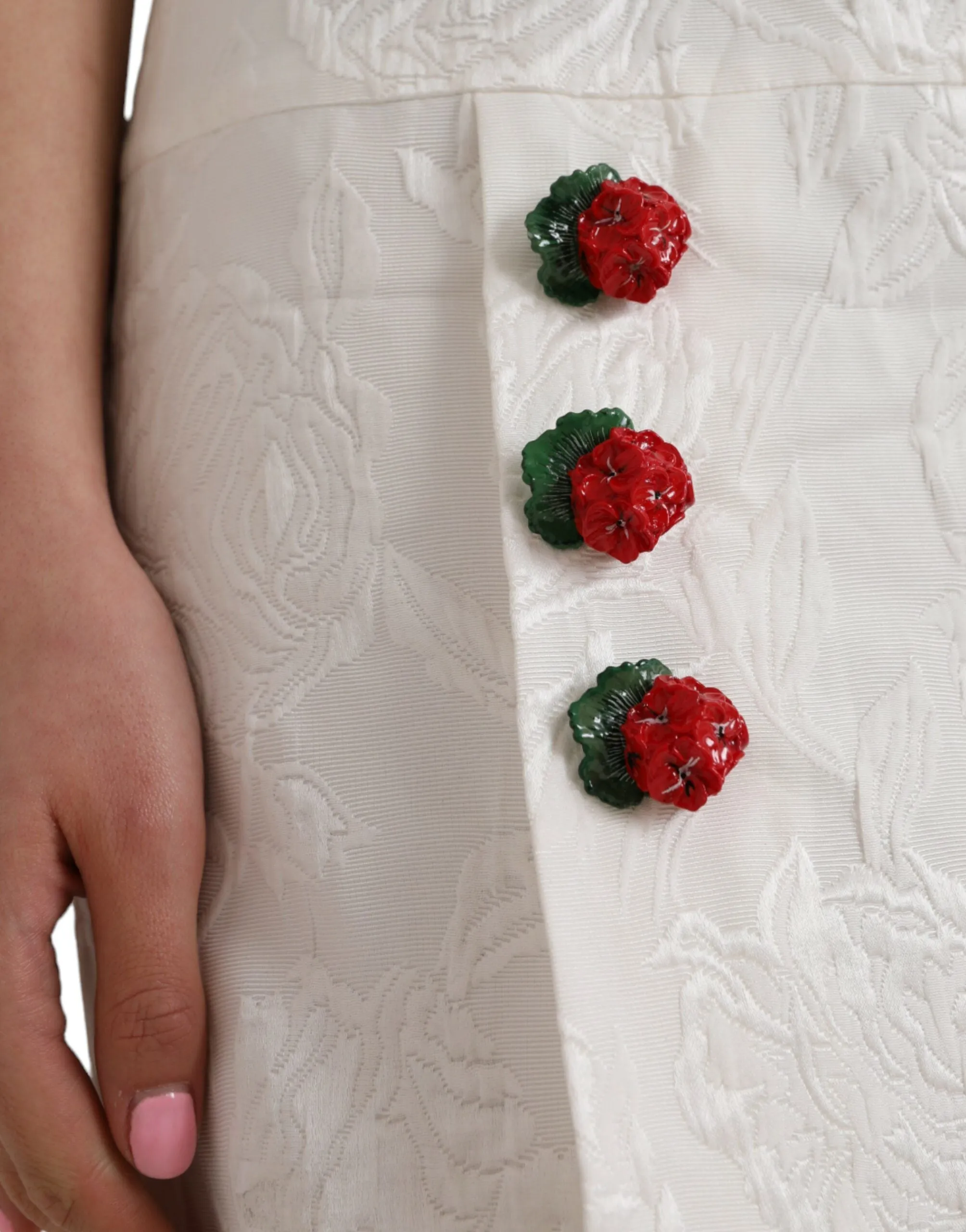 White Floral Brocade Embellished Mini Skirt sold by Lord & Taylor product image thumbnail 5