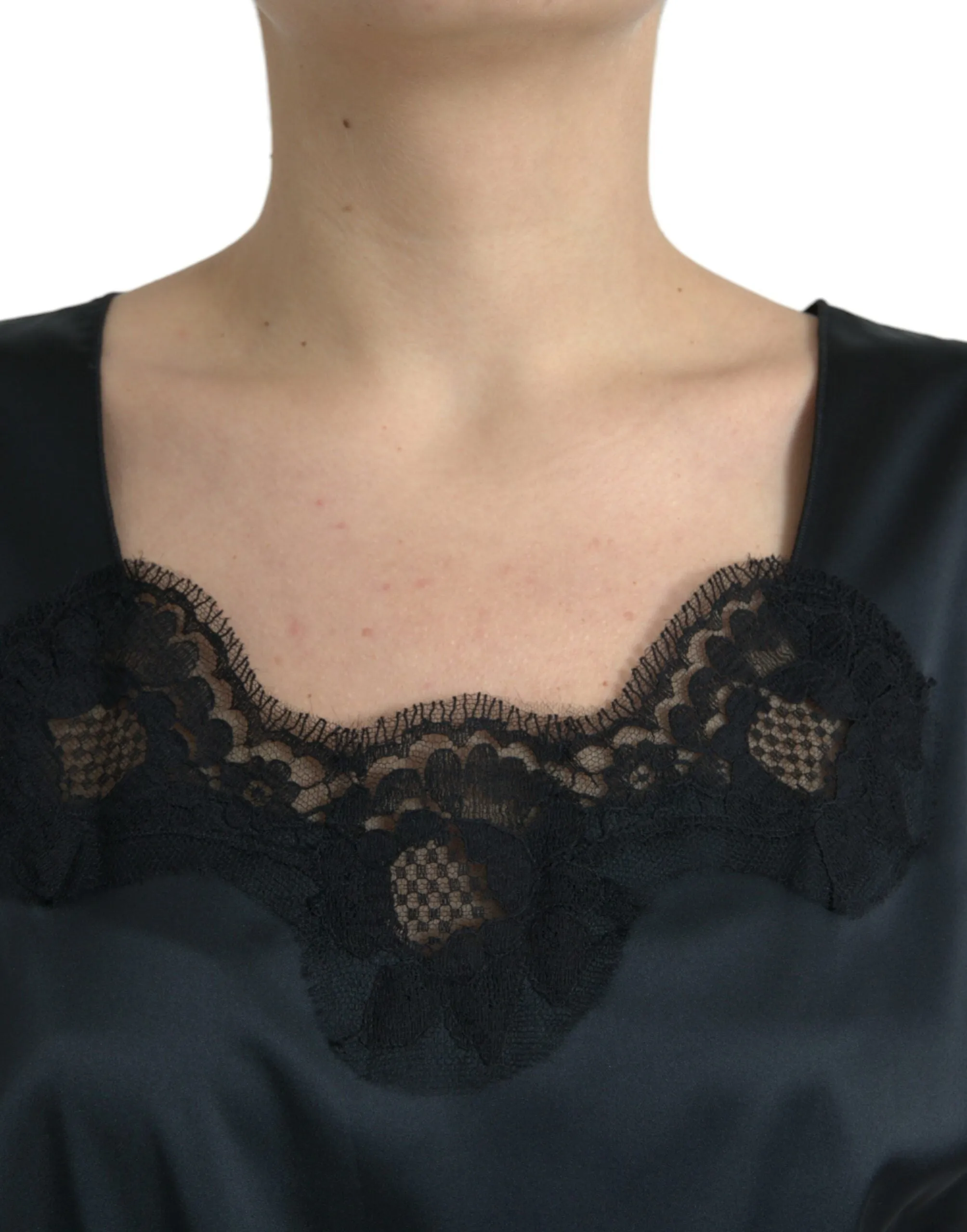 Black Polyester Lace Trim Sheath Midi Dress sold by Lord & Taylor product image thumbnail 5