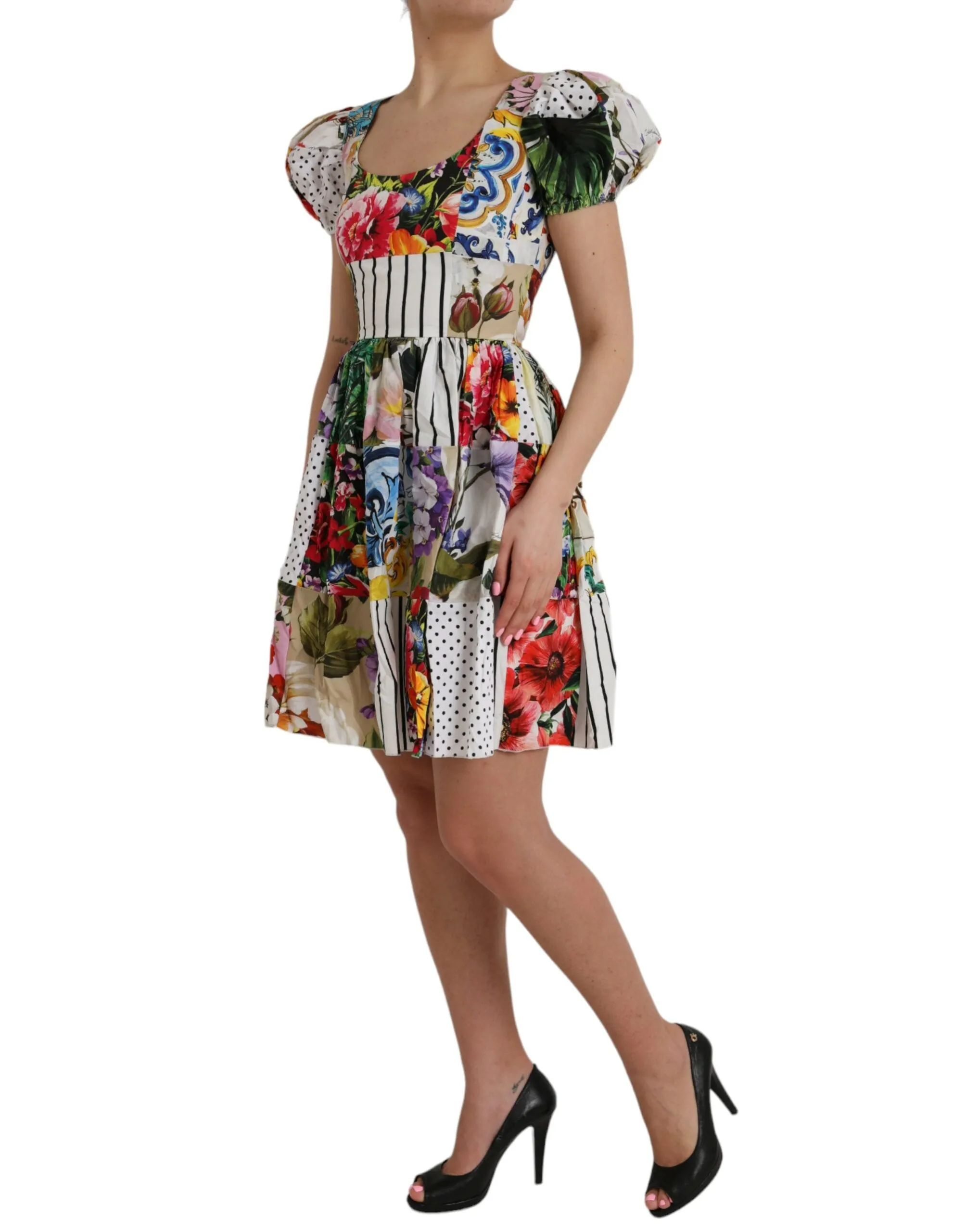 Multicolor Patchwork Cotton Aline Mini Dress sold by Lord & Taylor product image thumbnail 3