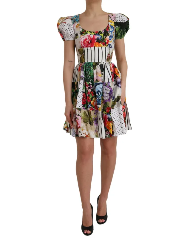 Multicolor Patchwork Cotton Aline Mini Dress sold by Lord & Taylor