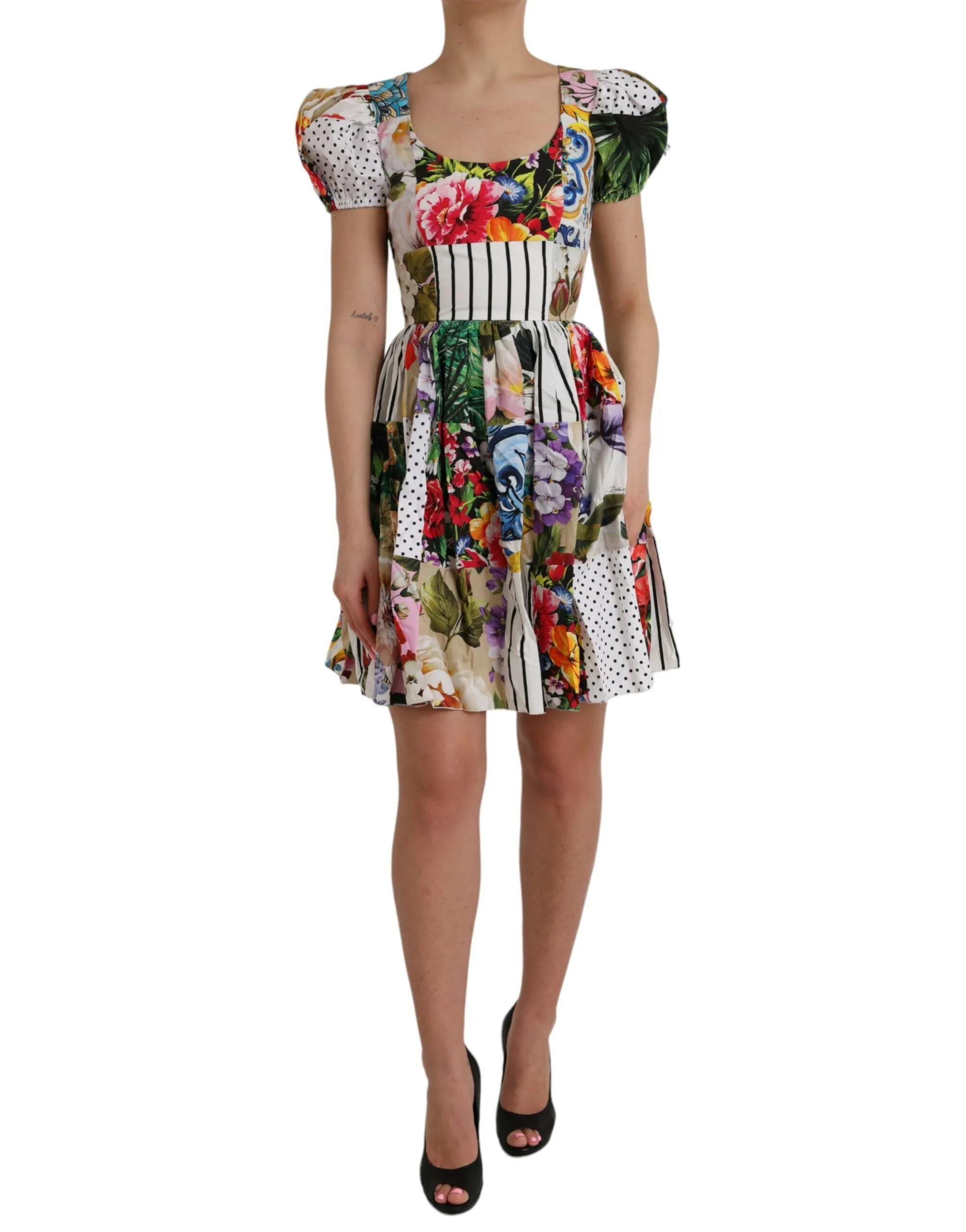 Multicolor Patchwork Cotton Aline Mini Dress sold by Lord & Taylor product image thumbnail 2