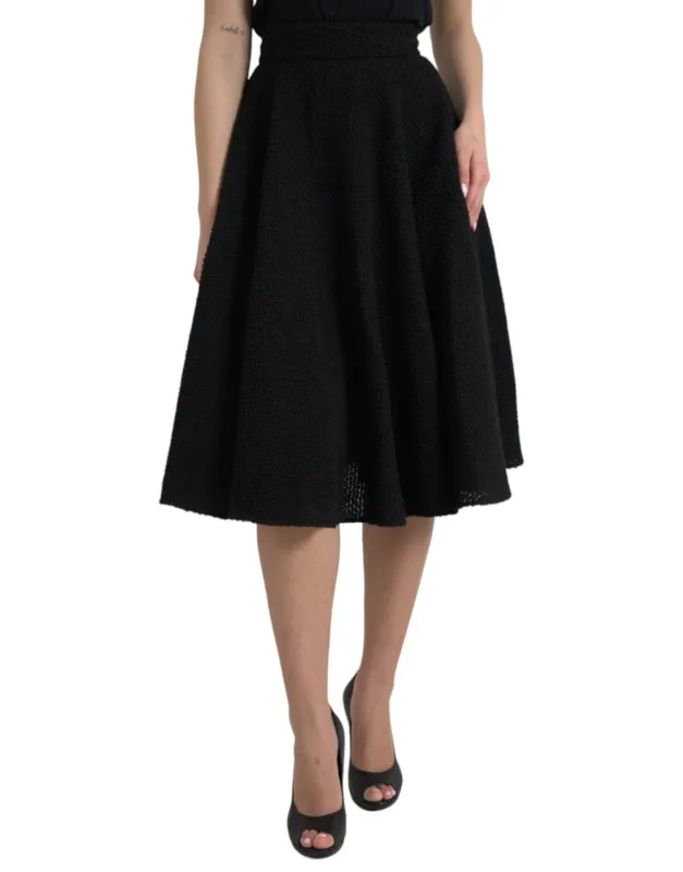 Black High Waist A-line Knee Length Skirt sold by Lord & Taylor