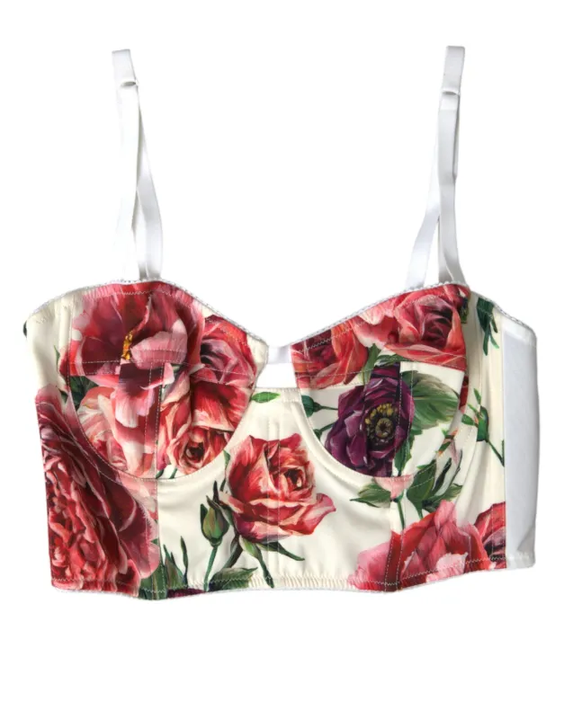 Multicolor Floral Sleeveless Bustier Crop Top sold by Lord & Taylor