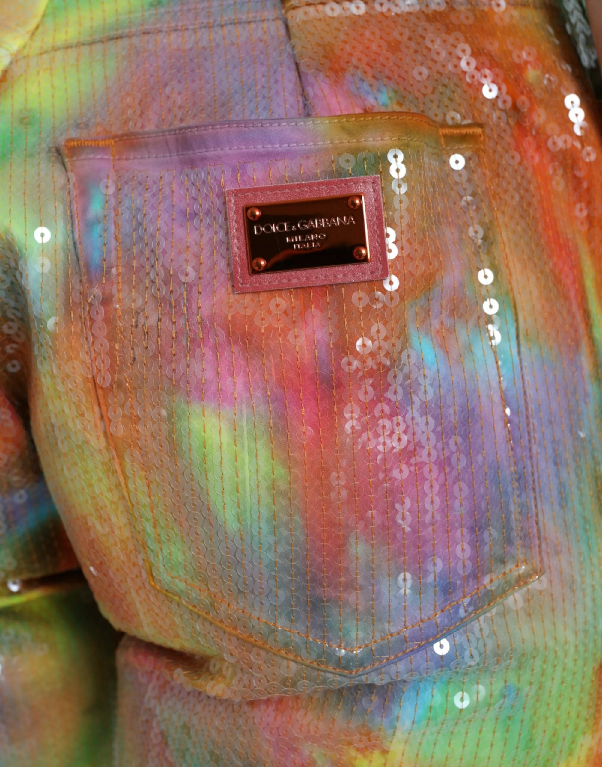 Multicolor Tie Dye Sequined High Waist Cropped Pants sold by Lord & Taylor product image thumbnail 5