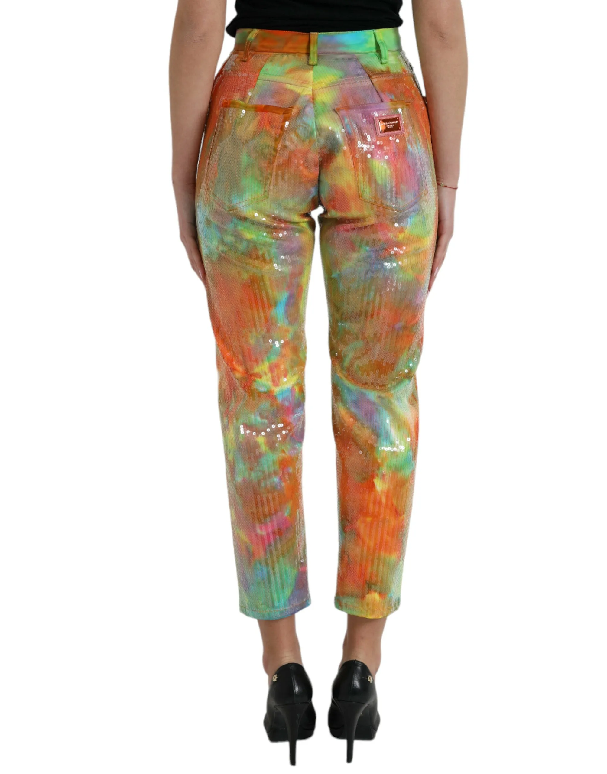 Multicolor Tie Dye Sequined High Waist Cropped Pants sold by Lord & Taylor product image thumbnail 3