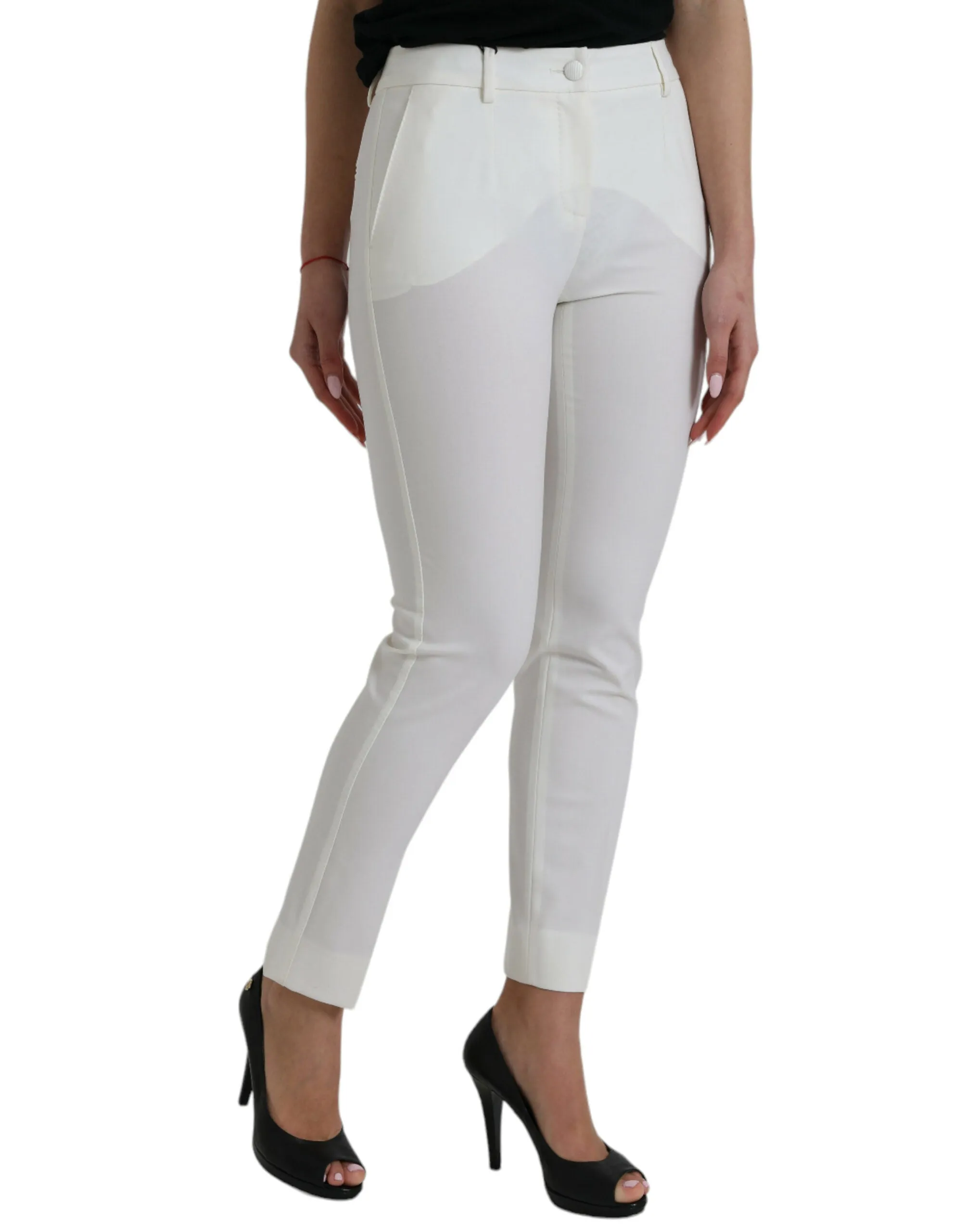 White Wool Mid Waist Tapered Pants sold by Lord & Taylor product image thumbnail 2