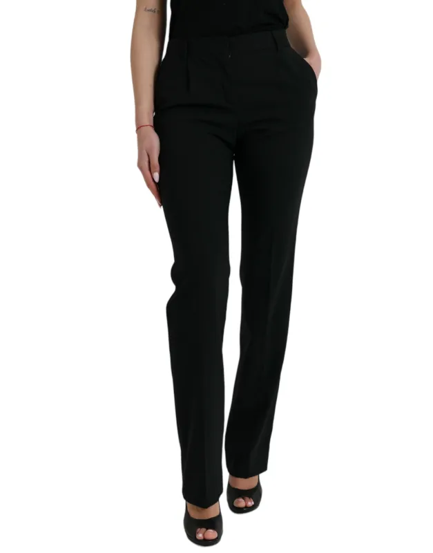 Black Wool Mid Waist Tapered Pants sold by Lord & Taylor