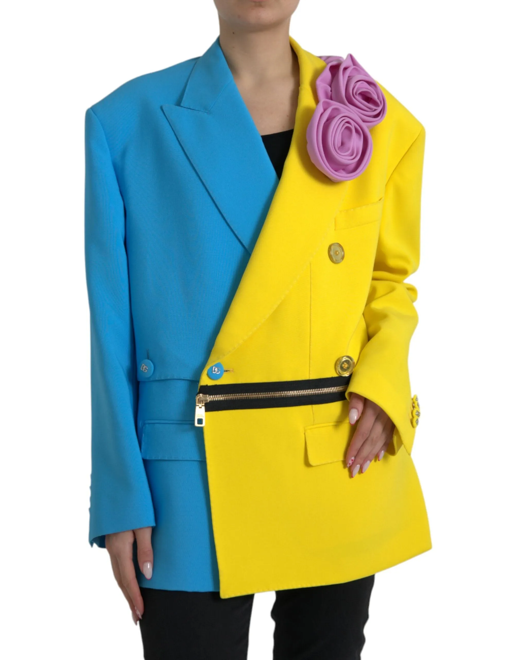 Multicolor Patchwork Floral Appliques Coat Jacket sold by Lord & Taylor