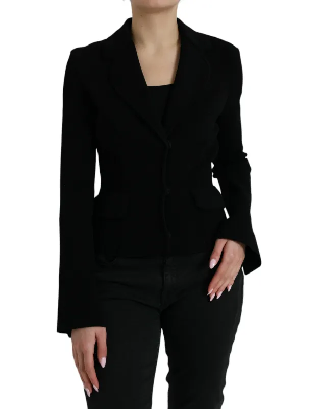 Black Viscose Single Breasted Blazer Jacket sold by Lord & Taylor