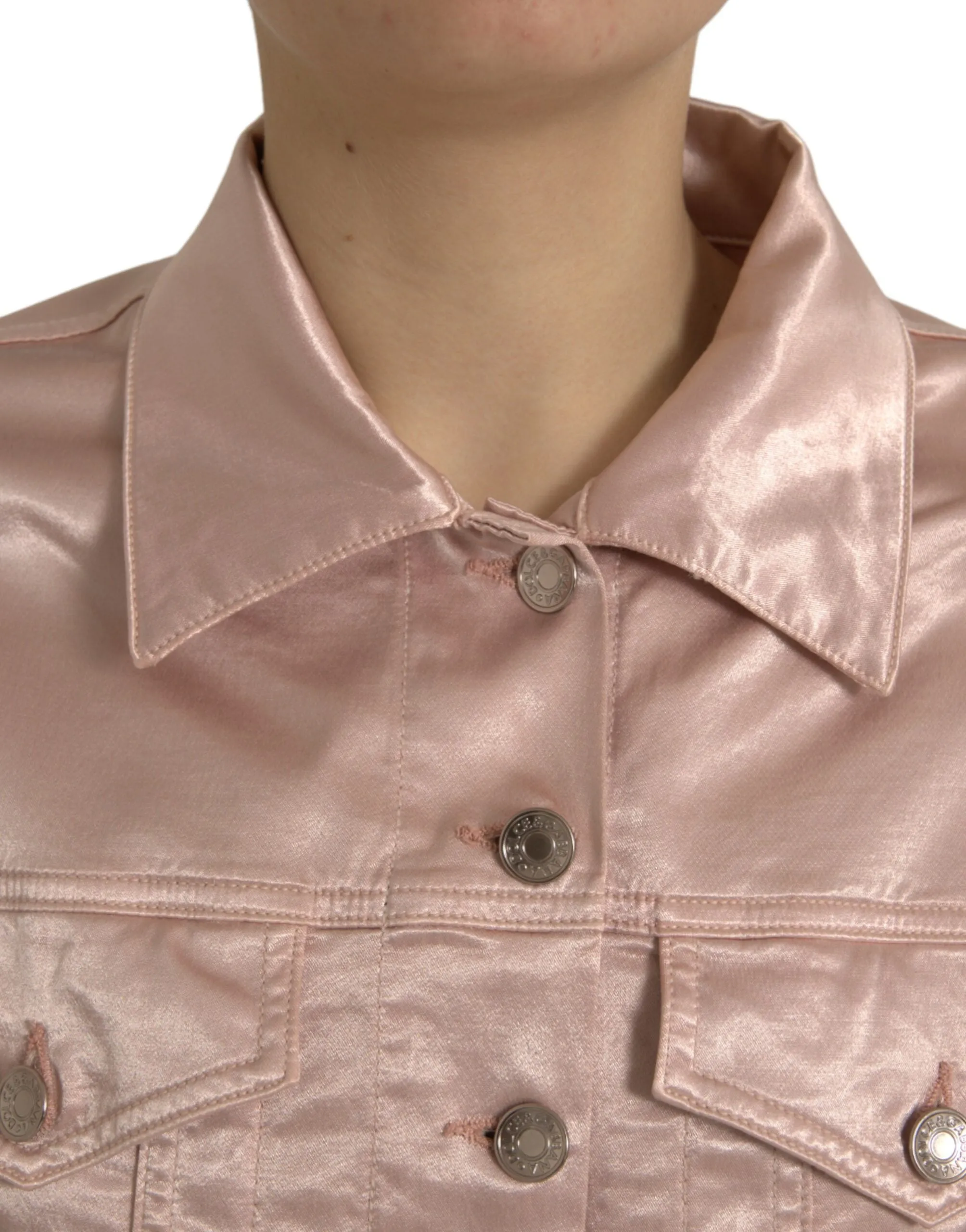 Pink Cotton Stretch Collared Cropped Jacket sold by Lord & Taylor product image thumbnail 4