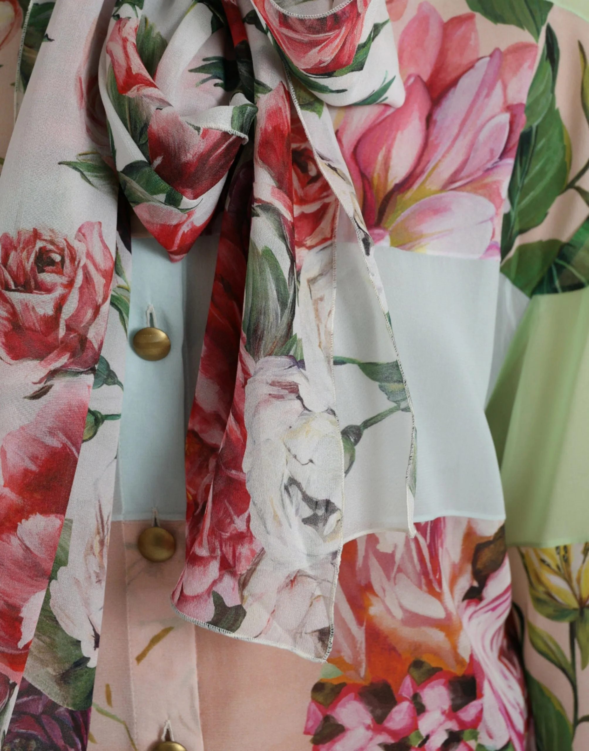 Multicolor Floral Patchwork Ascot Collar Top sold by Lord & Taylor product image thumbnail 5