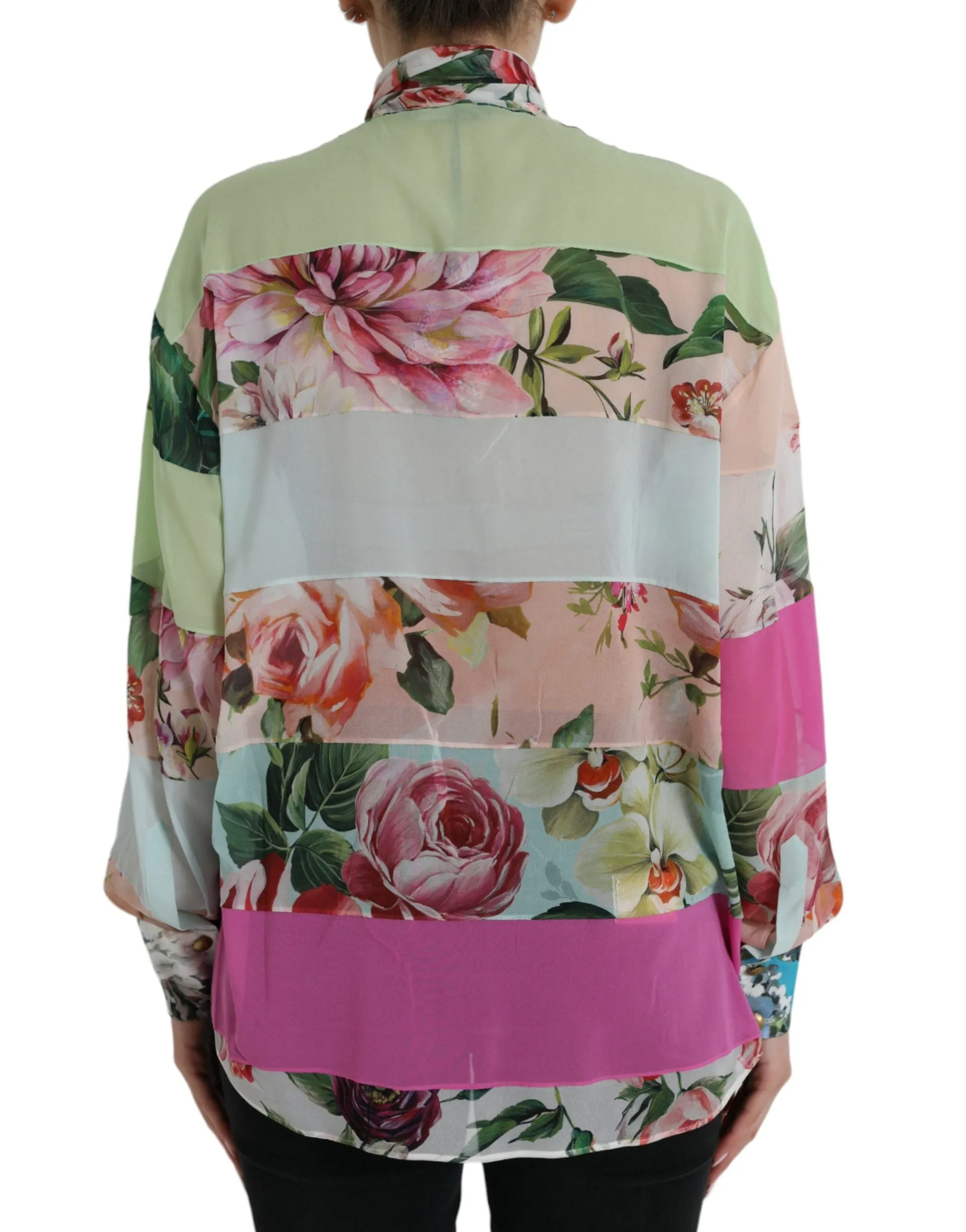 Multicolor Floral Patchwork Ascot Collar Top sold by Lord & Taylor product image thumbnail 3