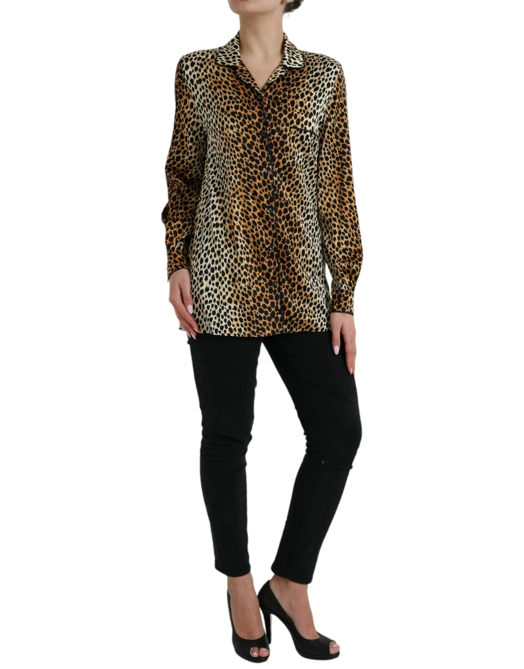 Brown Leopard Print Long Sleeves Blouse Top sold by Lord & Taylor product image thumbnail 2
