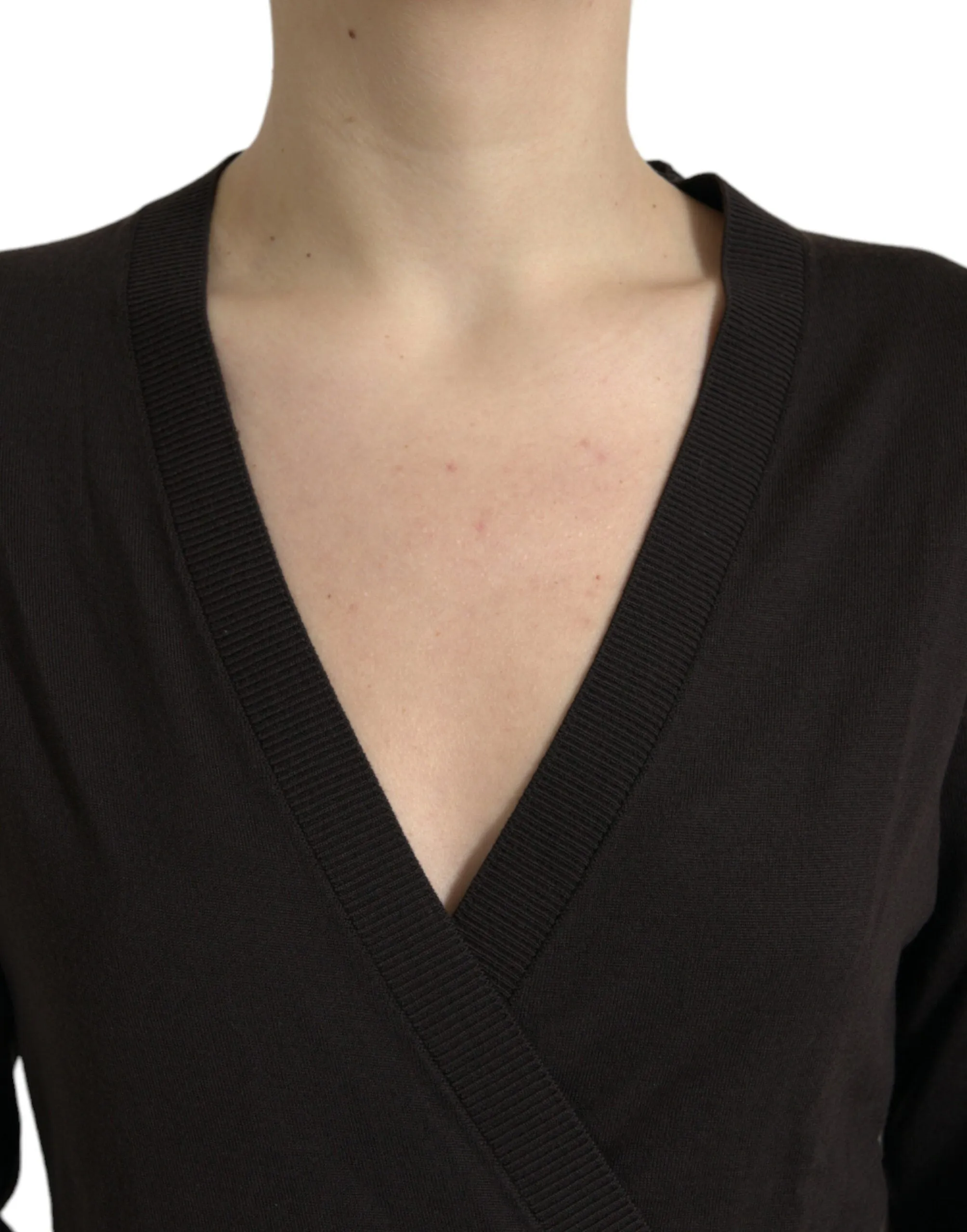 Black Wool V-neck Crossed Cardigan Sweater sold by Lord & Taylor product image thumbnail 4