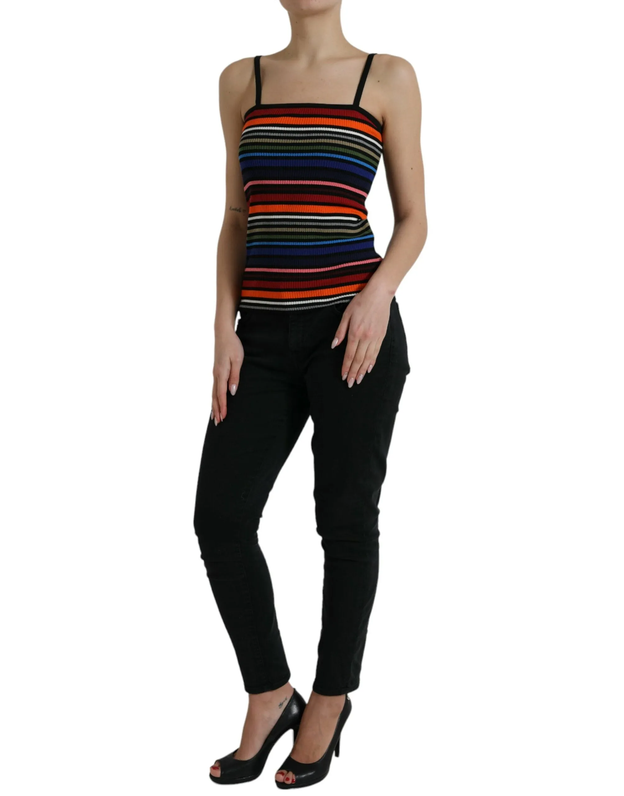 Multicolor Stripes Spaghetti Strap Tank Top sold by Lord & Taylor product image thumbnail 2
