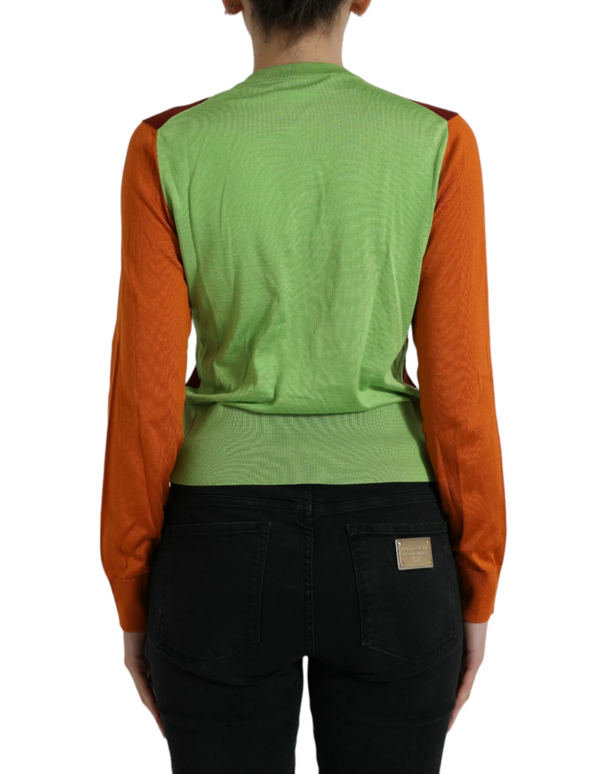 Multicolor Silk Crewneck Cardigan Sweater sold by Lord & Taylor product image thumbnail 3