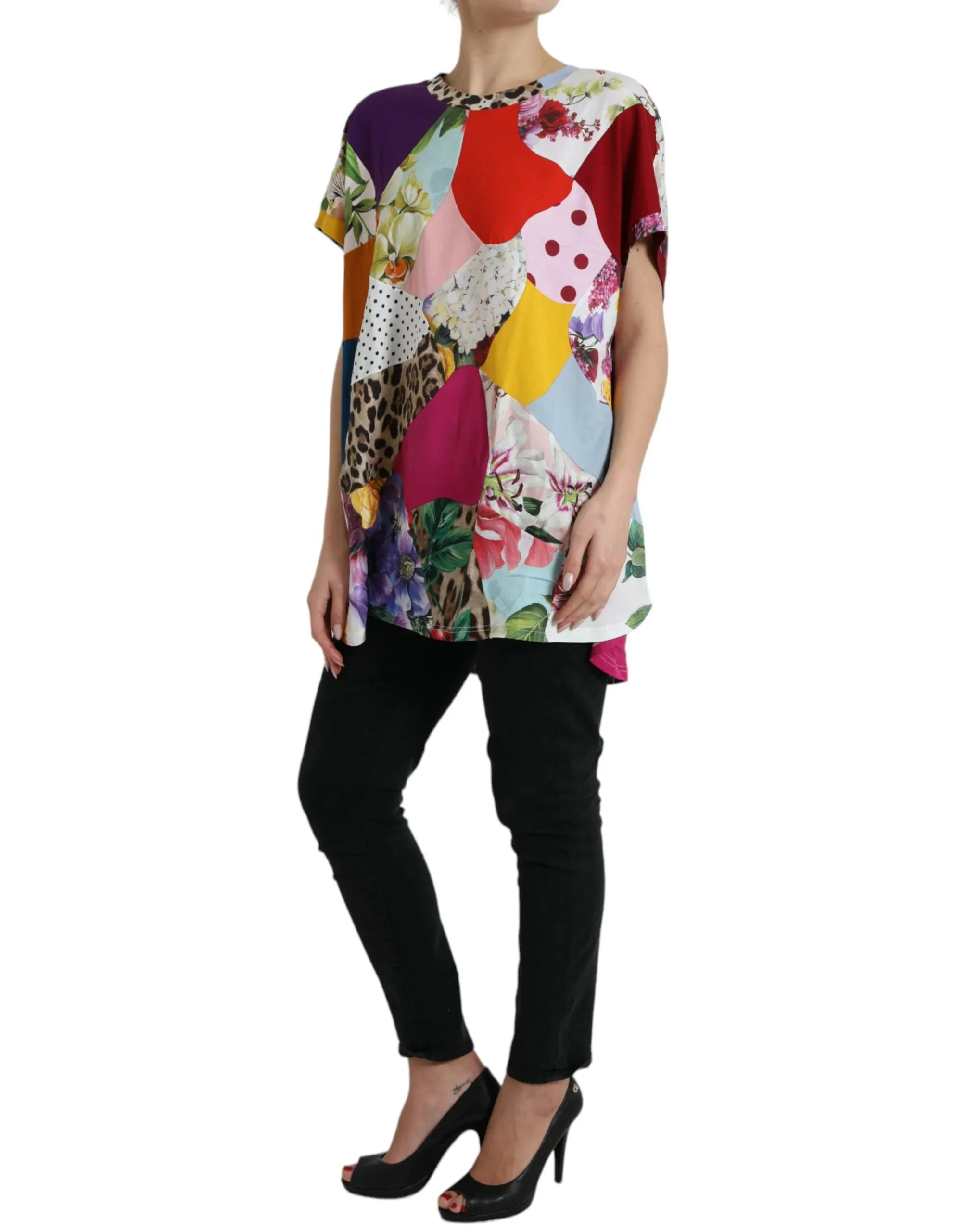 Multicolor Patchwork Cotton Silk Blouse Top sold by Lord & Taylor product image thumbnail 2