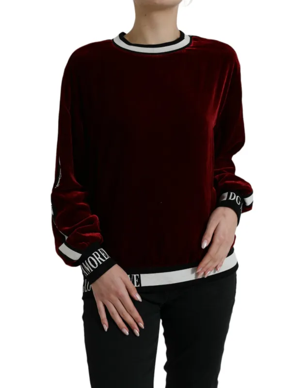 Bordeaux Velvet Round Neck Pullover Sweater sold by Lord & Taylor