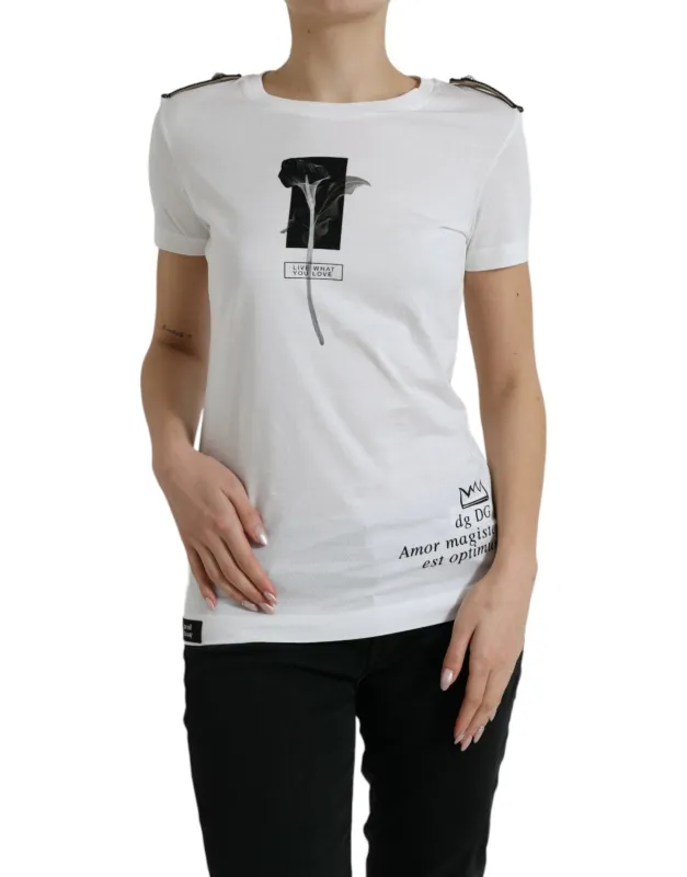 White Black Roses Crewneck Cotton T-shirt sold by Lord & Taylor