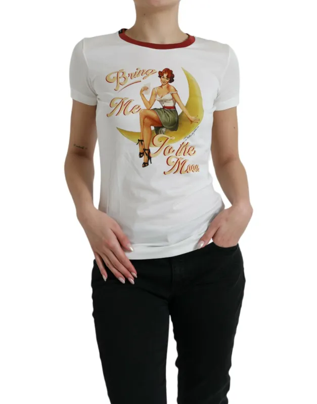White Bring Me To The Moon T-shirt Top sold by Lord & Taylor
