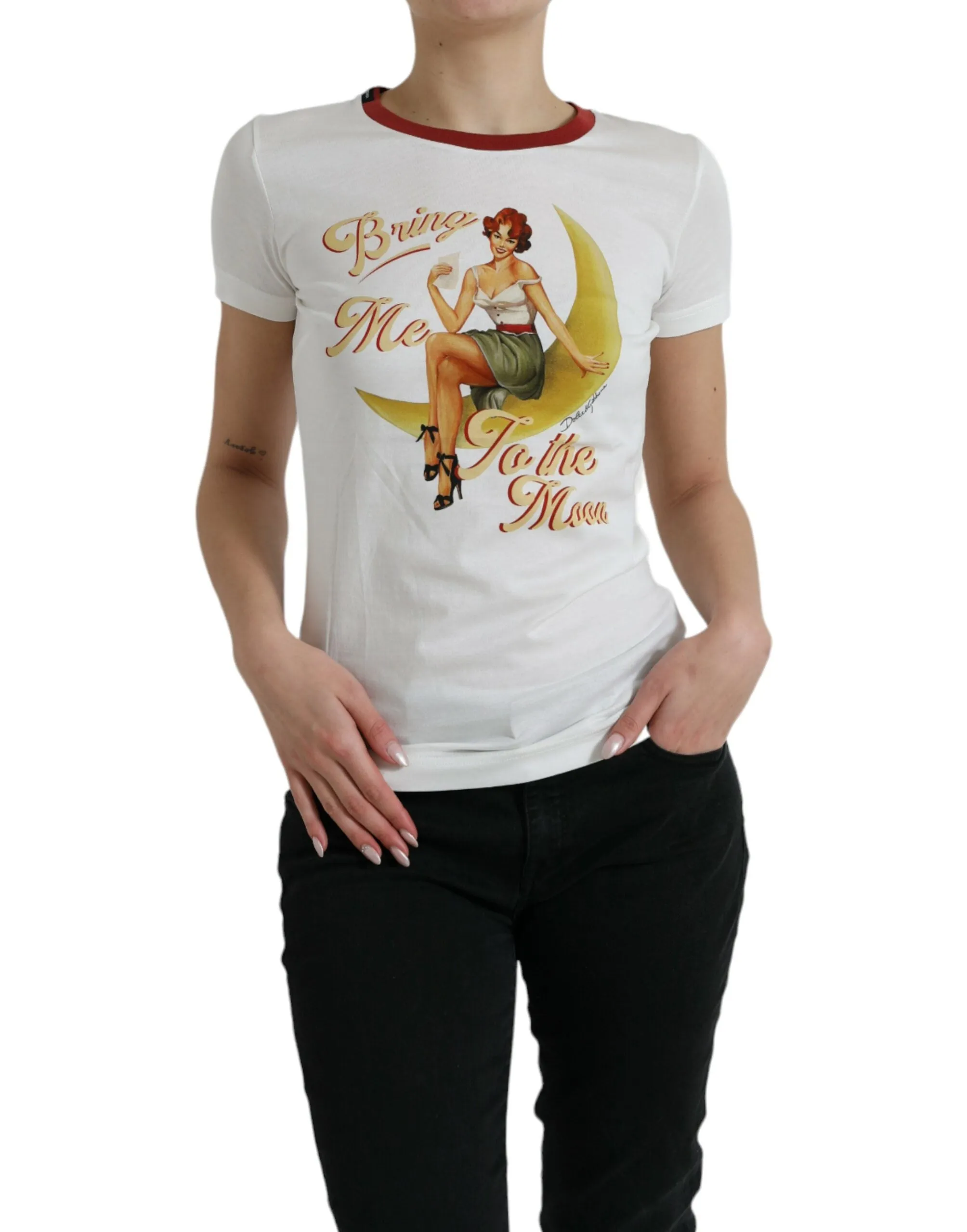 White Bring Me To The Moon T-shirt Top sold by Lord & Taylor