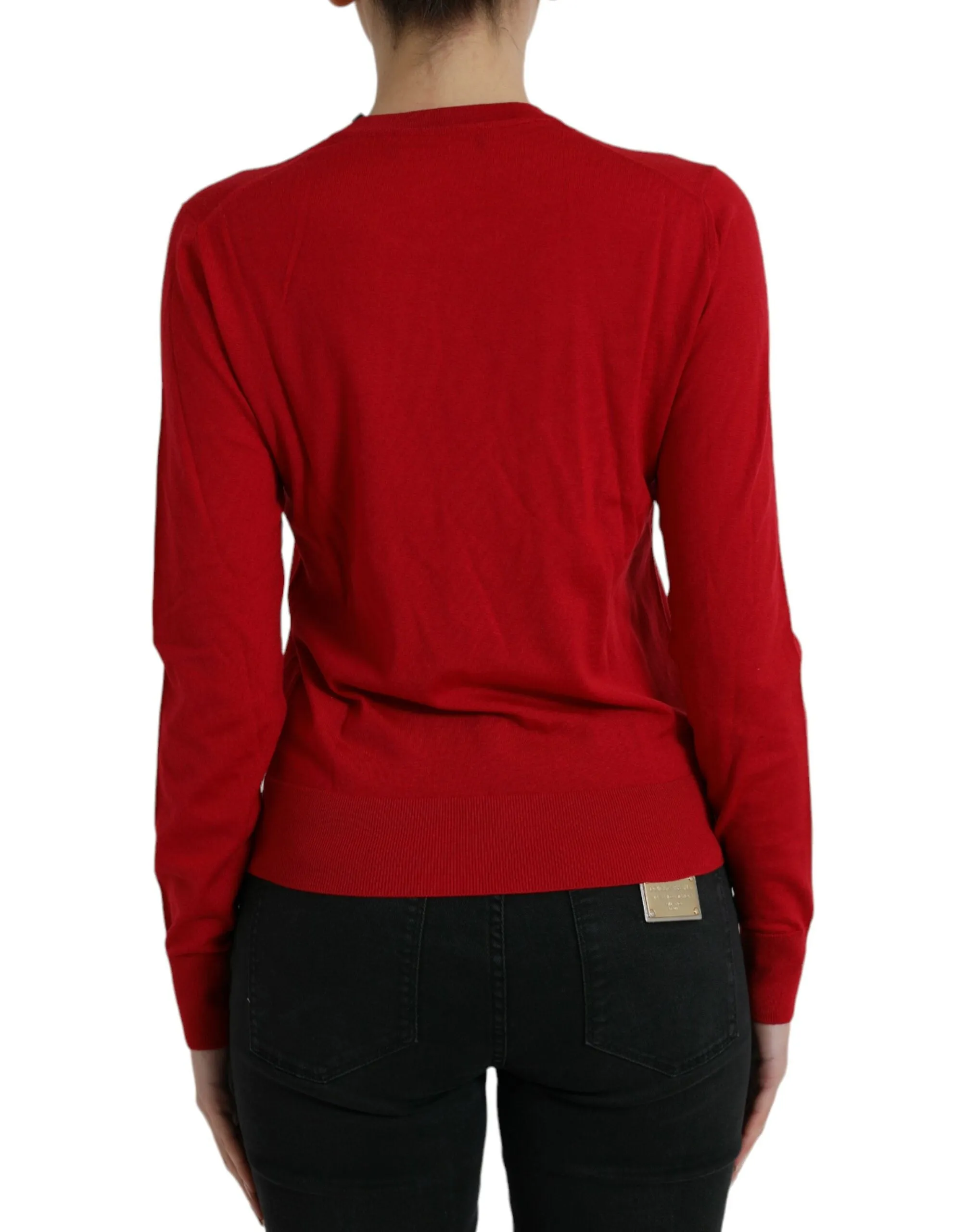 Red Wool Knitted Crew Neck Pullover Sweater sold by Lord & Taylor product image thumbnail 3