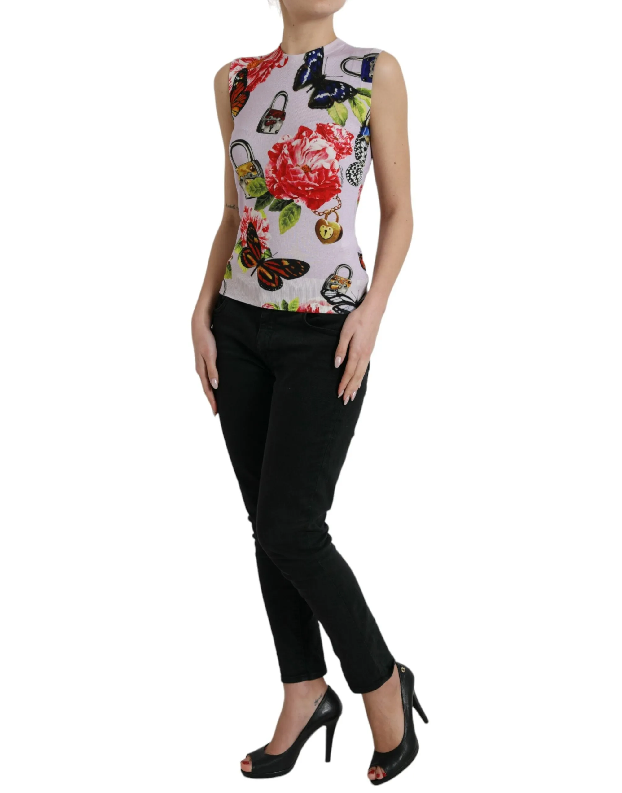 Multicolor Floral Padlock Butterfly Tank Top sold by Lord & Taylor product image thumbnail 2