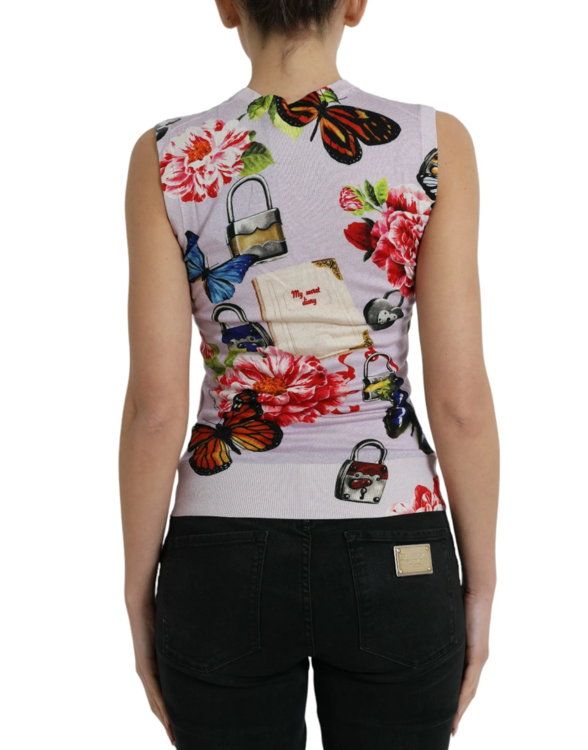 Multicolor Floral Padlock Butterfly Tank Top sold by Lord & Taylor product image thumbnail 3