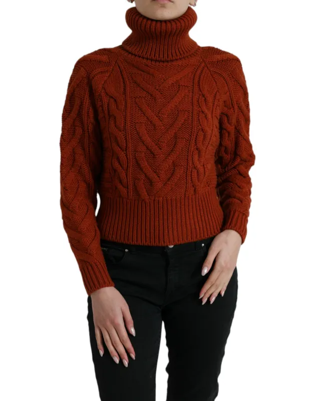 Brown Wool Knit Turtleneck Pullover Sweater sold by Lord & Taylor