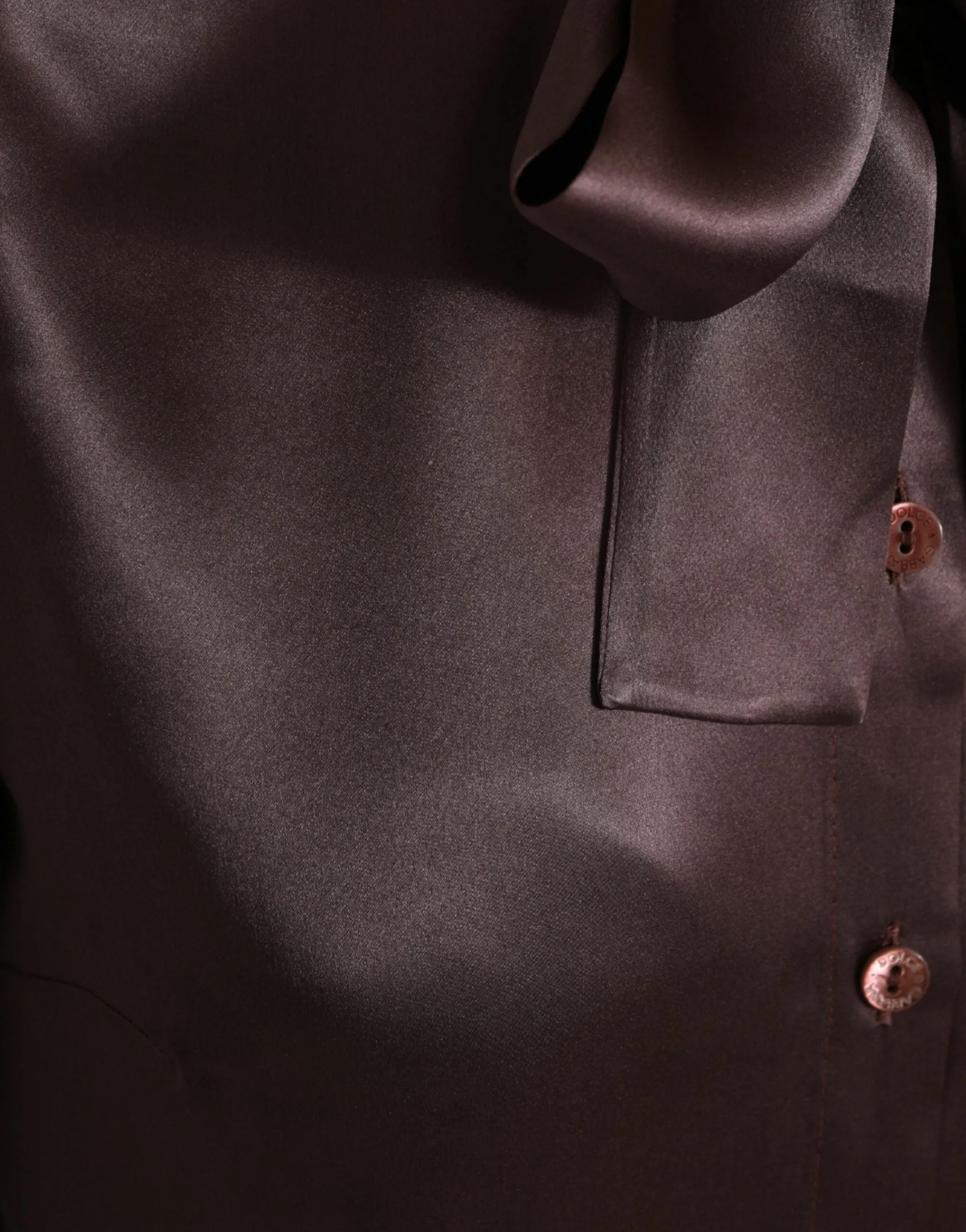 Brown Silk Ascot Collar Long Sleeve Blouse Top sold by Lord & Taylor product image thumbnail 5