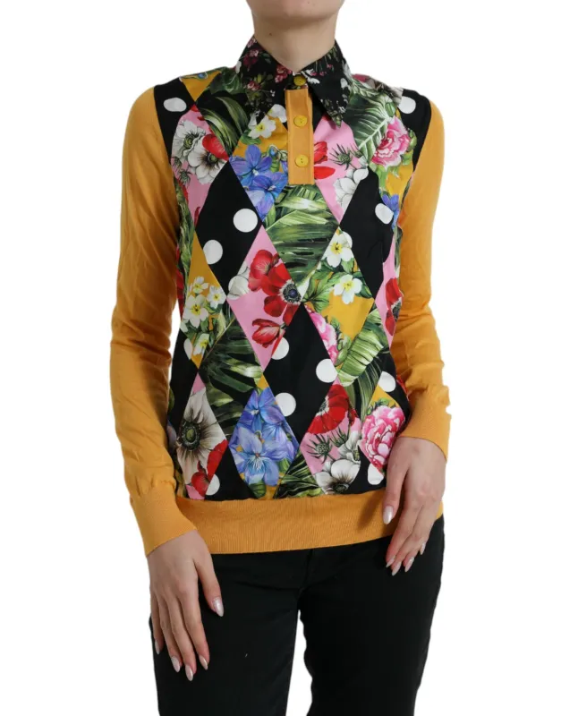 Multicolor Patchwork Cashmere Henley Sweater sold by Lord & Taylor