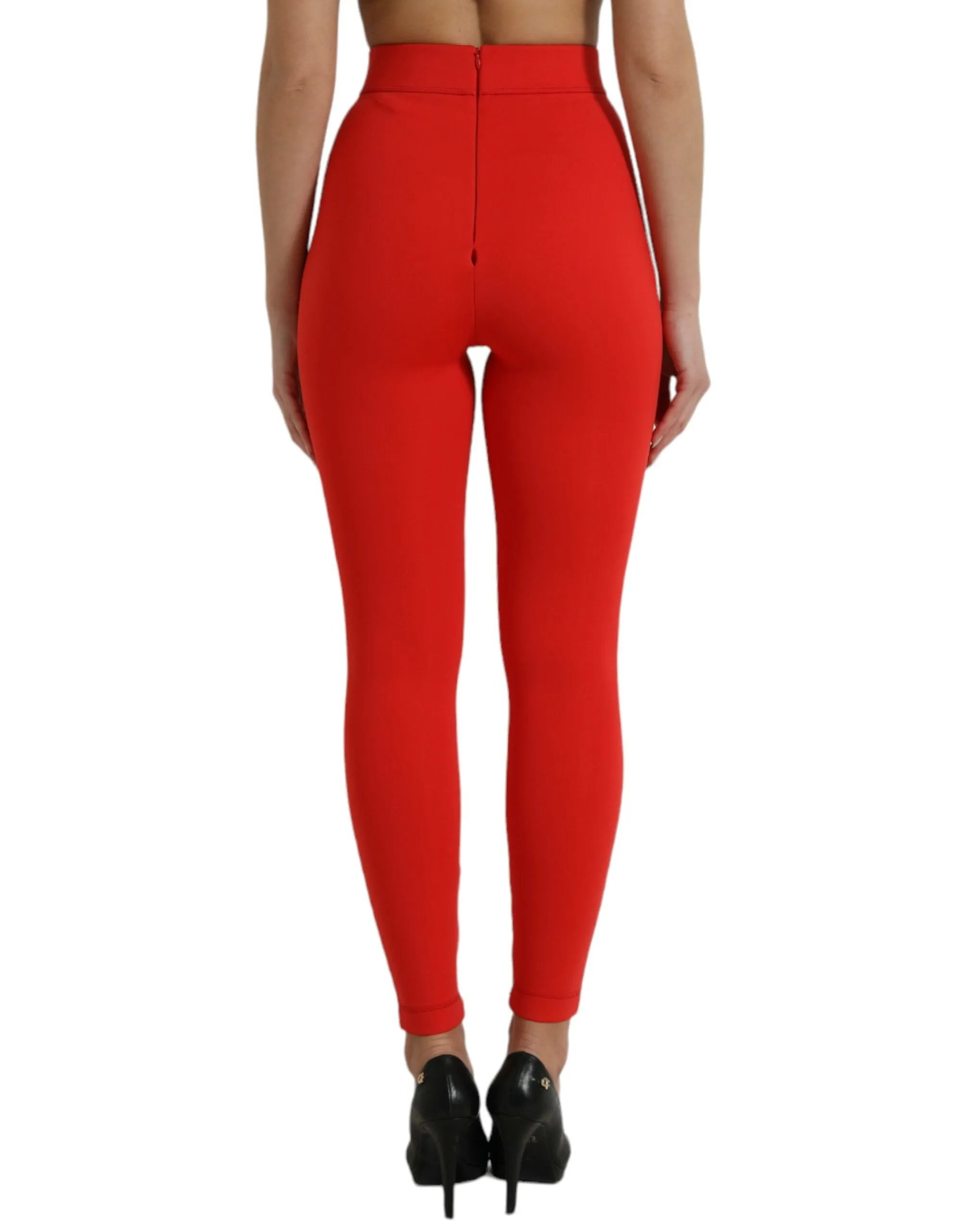 Red Nylon Stretch Slim Leggings Pants sold by Lord & Taylor product image thumbnail 3