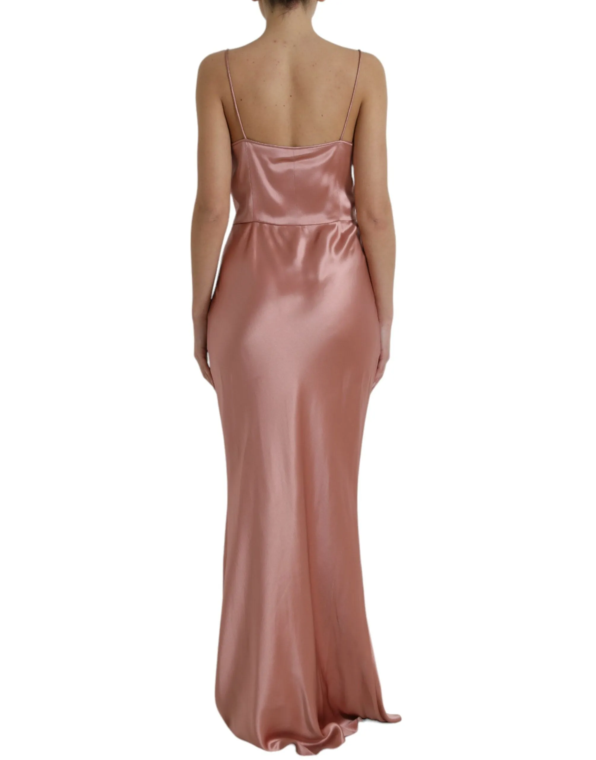Pink Silk Spaghetti Straps Long Gown Dress sold by Lord & Taylor product image thumbnail 3