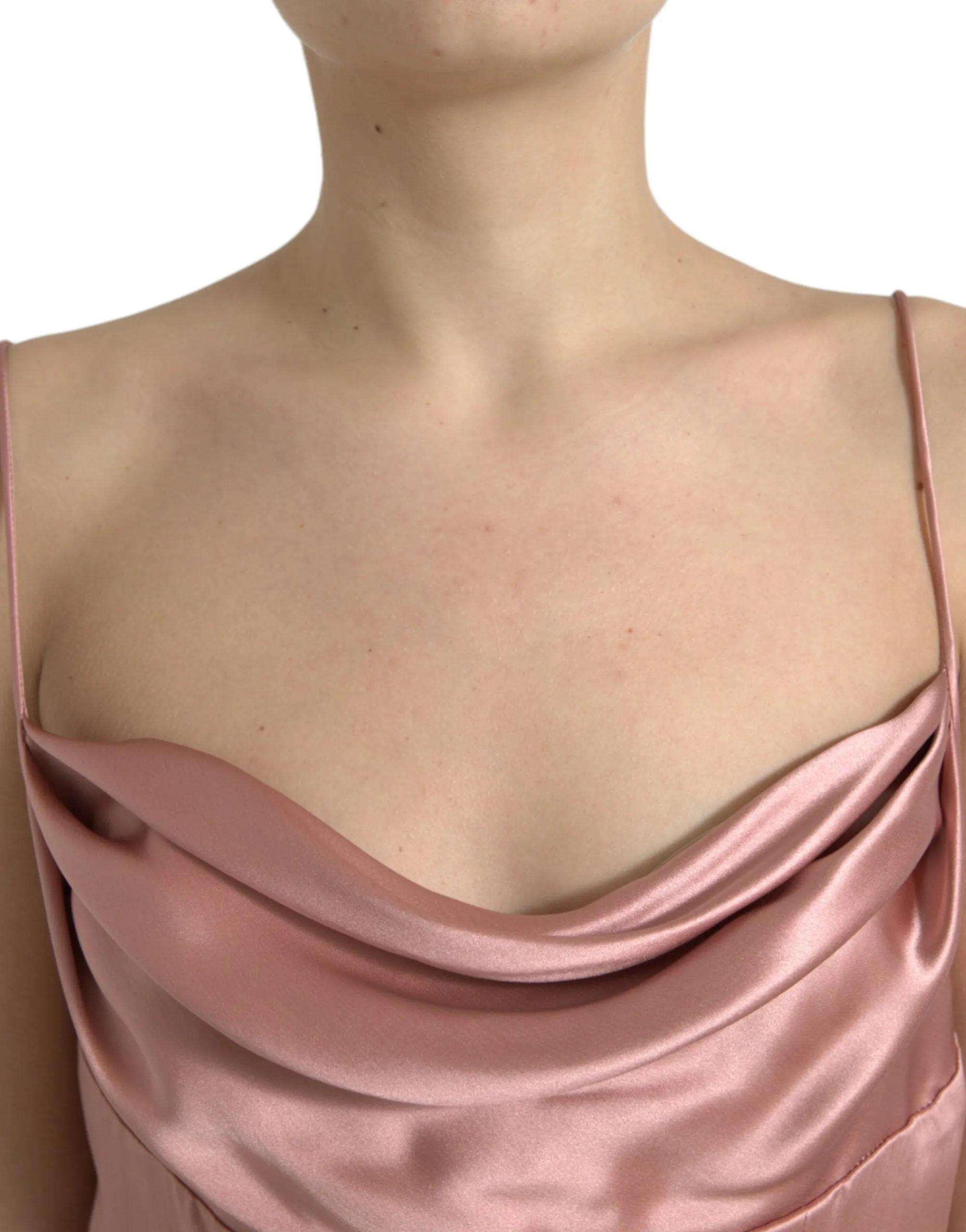 Pink Silk Spaghetti Straps Long Gown Dress sold by Lord & Taylor product image thumbnail 4