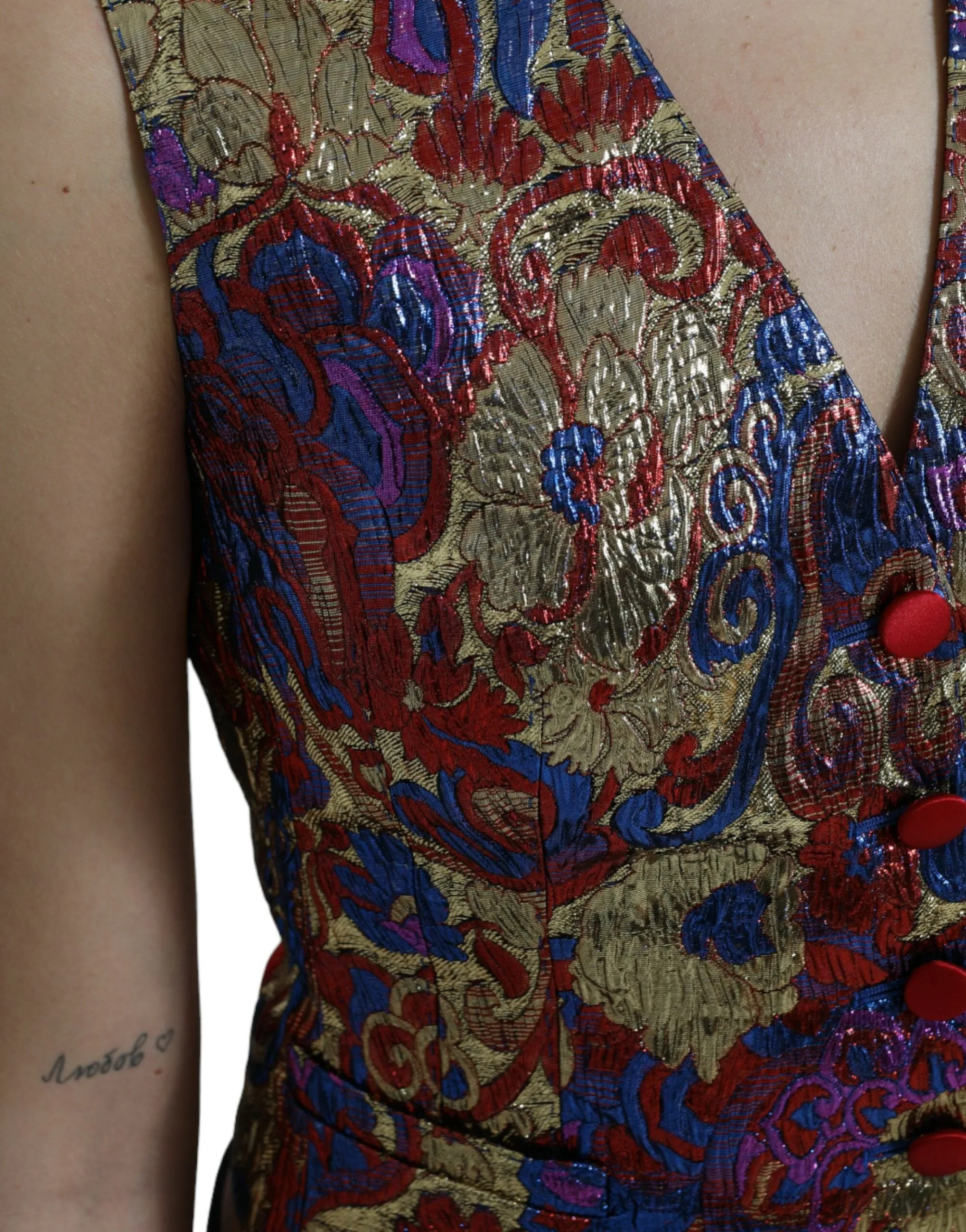 Multicolor Jacquard Button Waistcoat Vest Top sold by Lord & Taylor product image thumbnail 5