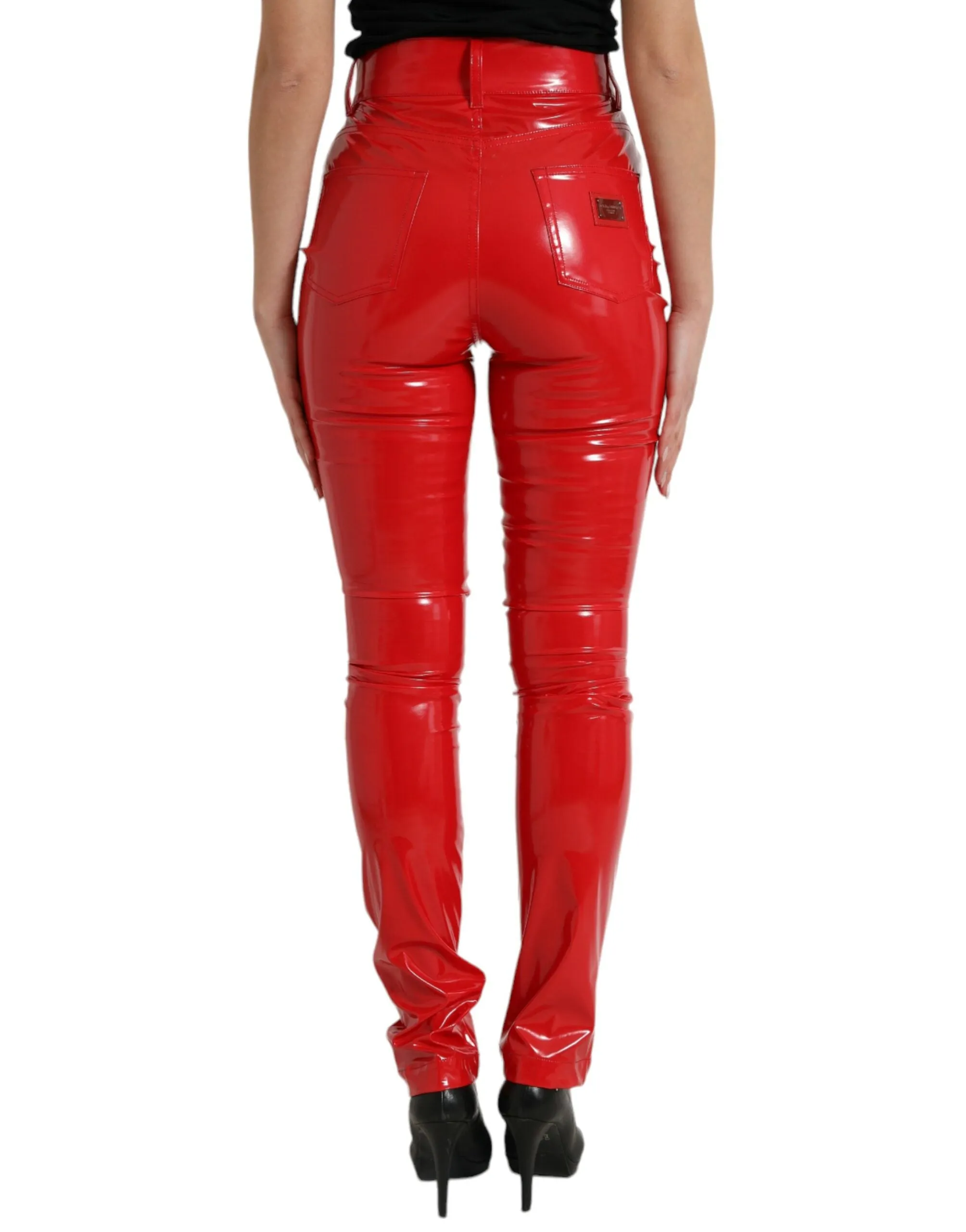 Shiny Red High Waist Skinny Pants sold by Lord & Taylor product image thumbnail 3