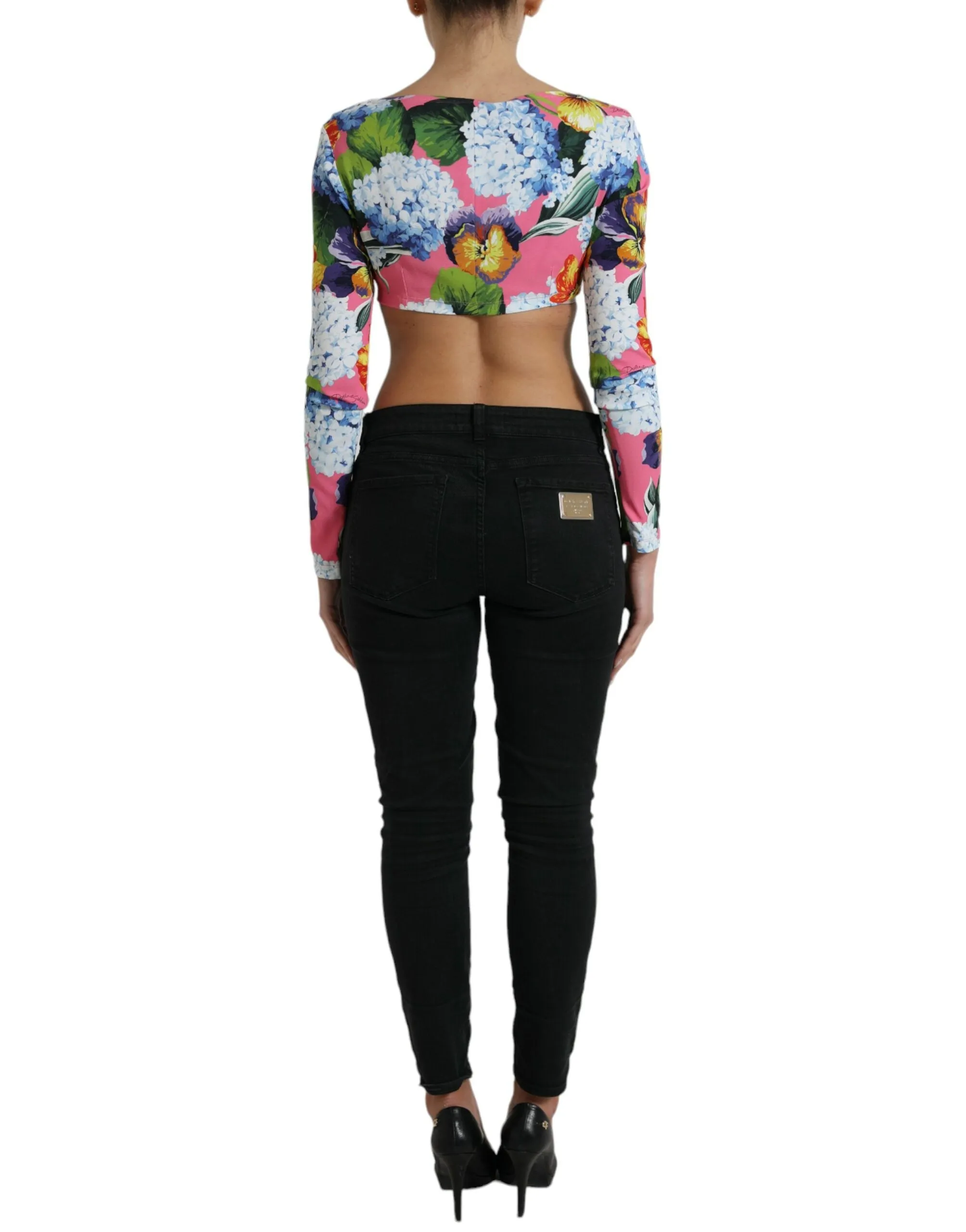 Multicolor Floral Long Sleeves Cropped Top sold by Lord & Taylor product image thumbnail 3