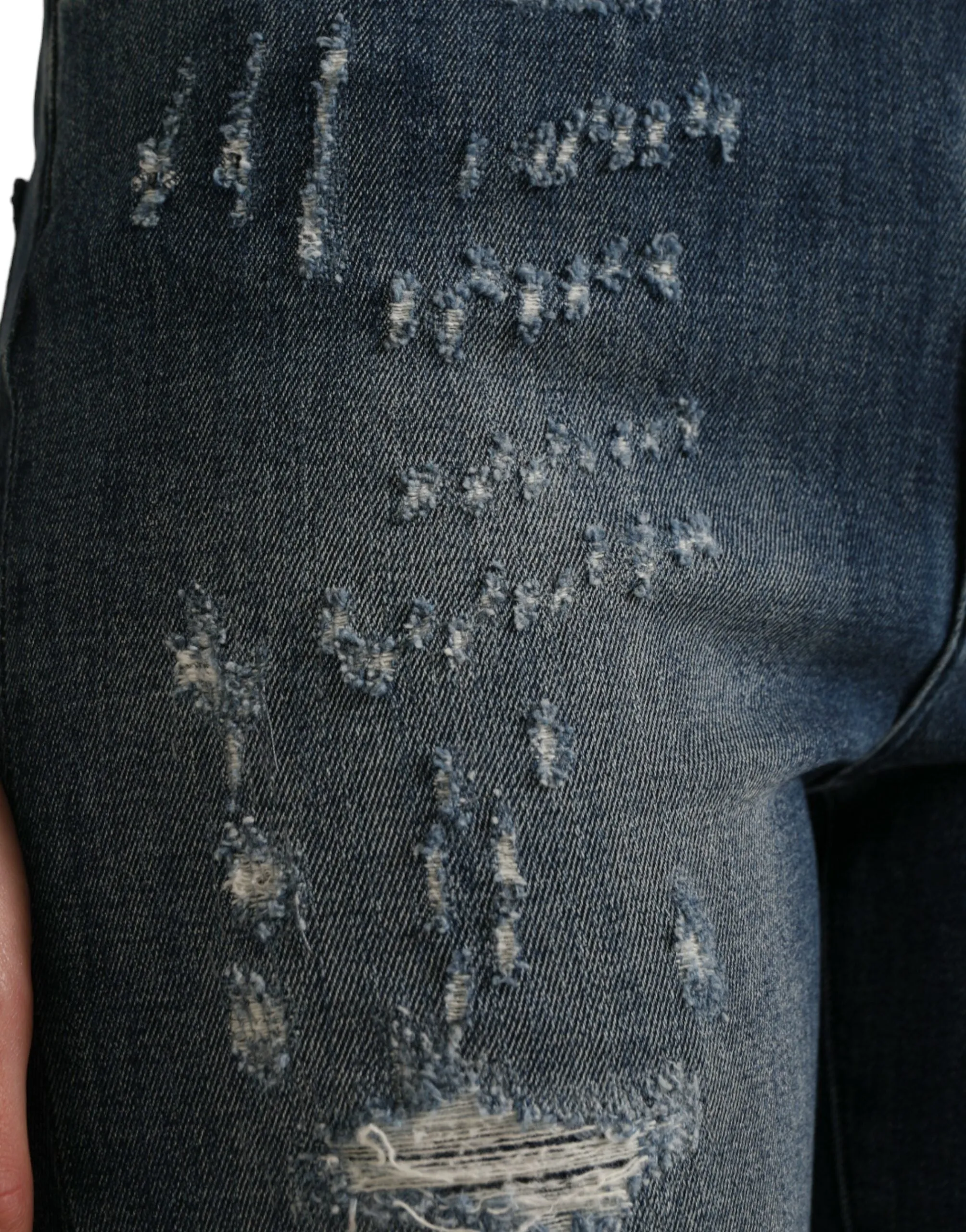 Dark Blue Distressed GRACE Skinny Denim Jeans sold by Lord & Taylor product image thumbnail 4
