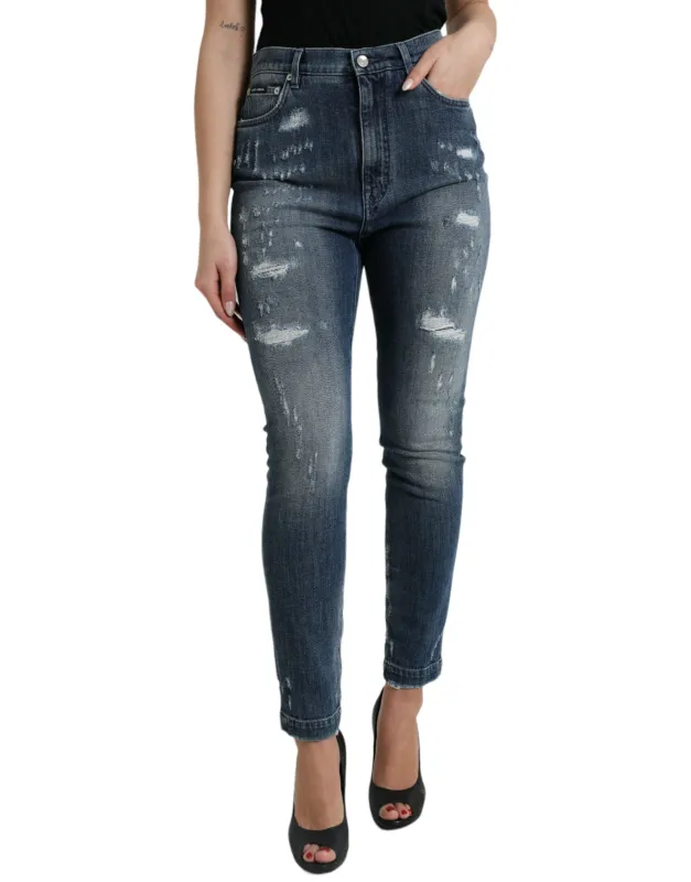 Dark Blue Distressed GRACE Skinny Denim Jeans sold by Lord & Taylor