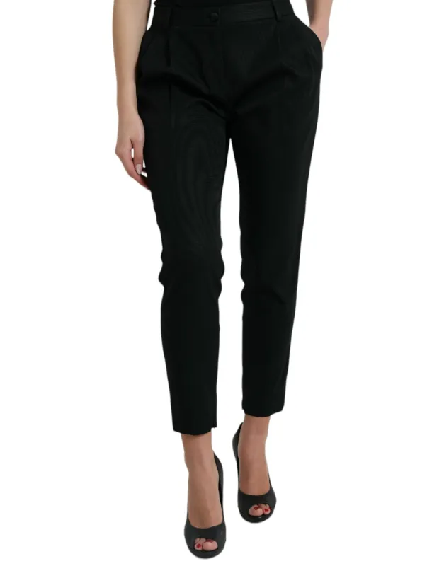 Black Wool High Waist Cropped Tapered Pants sold by Lord & Taylor