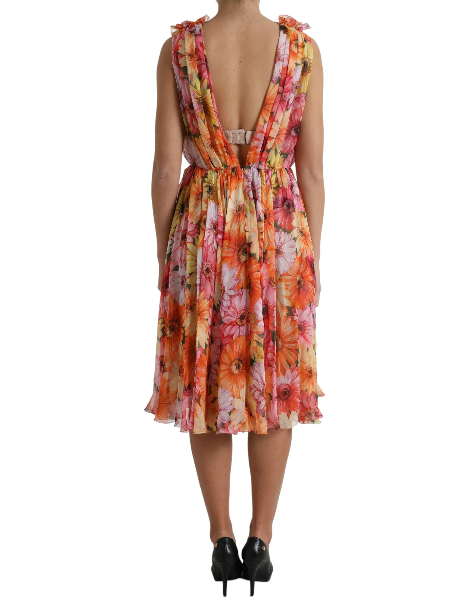 Multicolor Sunflower Print Silk Midi Dress sold by Lord & Taylor product image thumbnail 3