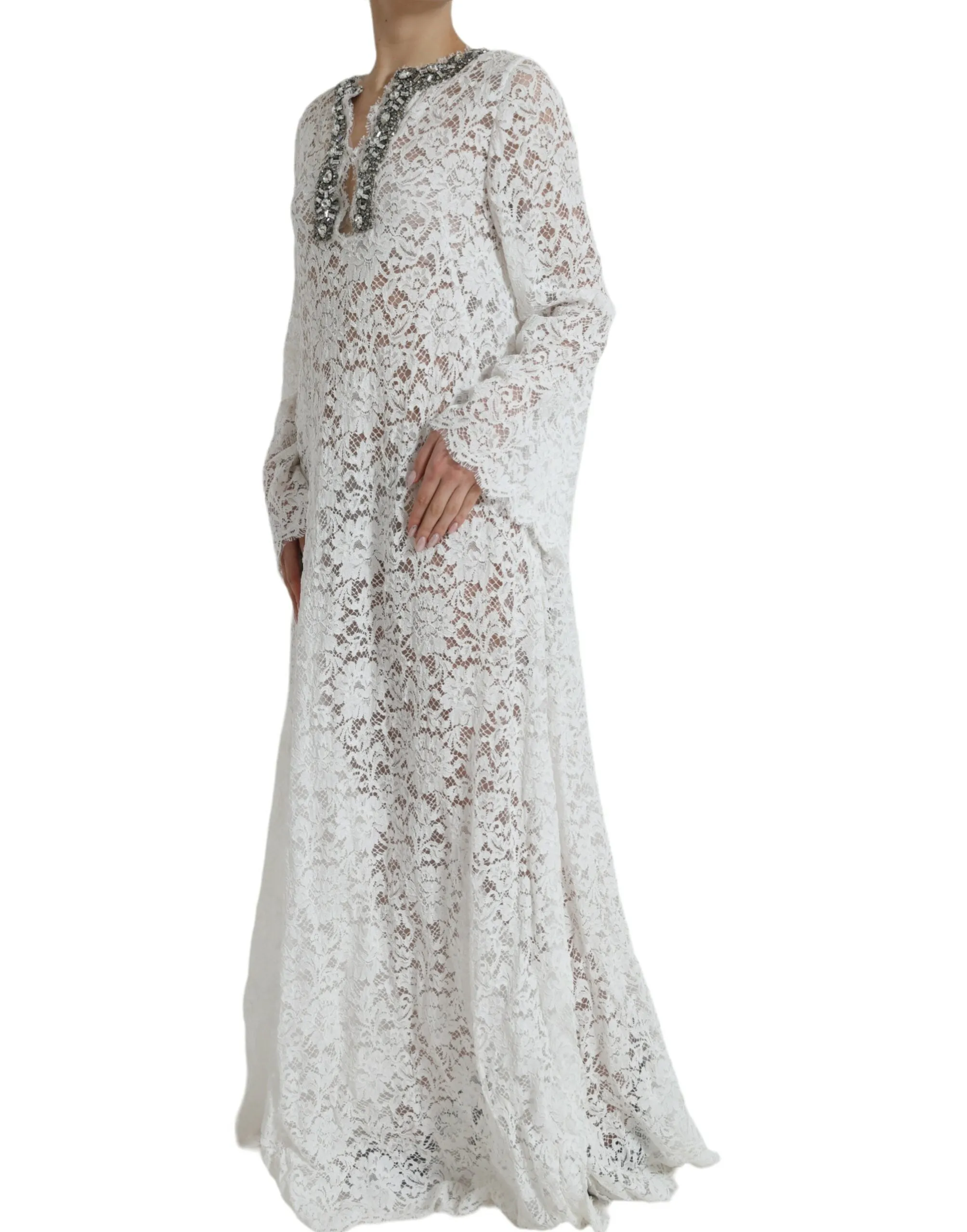 White Lace Crystal Embellished Shift Dress sold by Lord & Taylor product image thumbnail 2