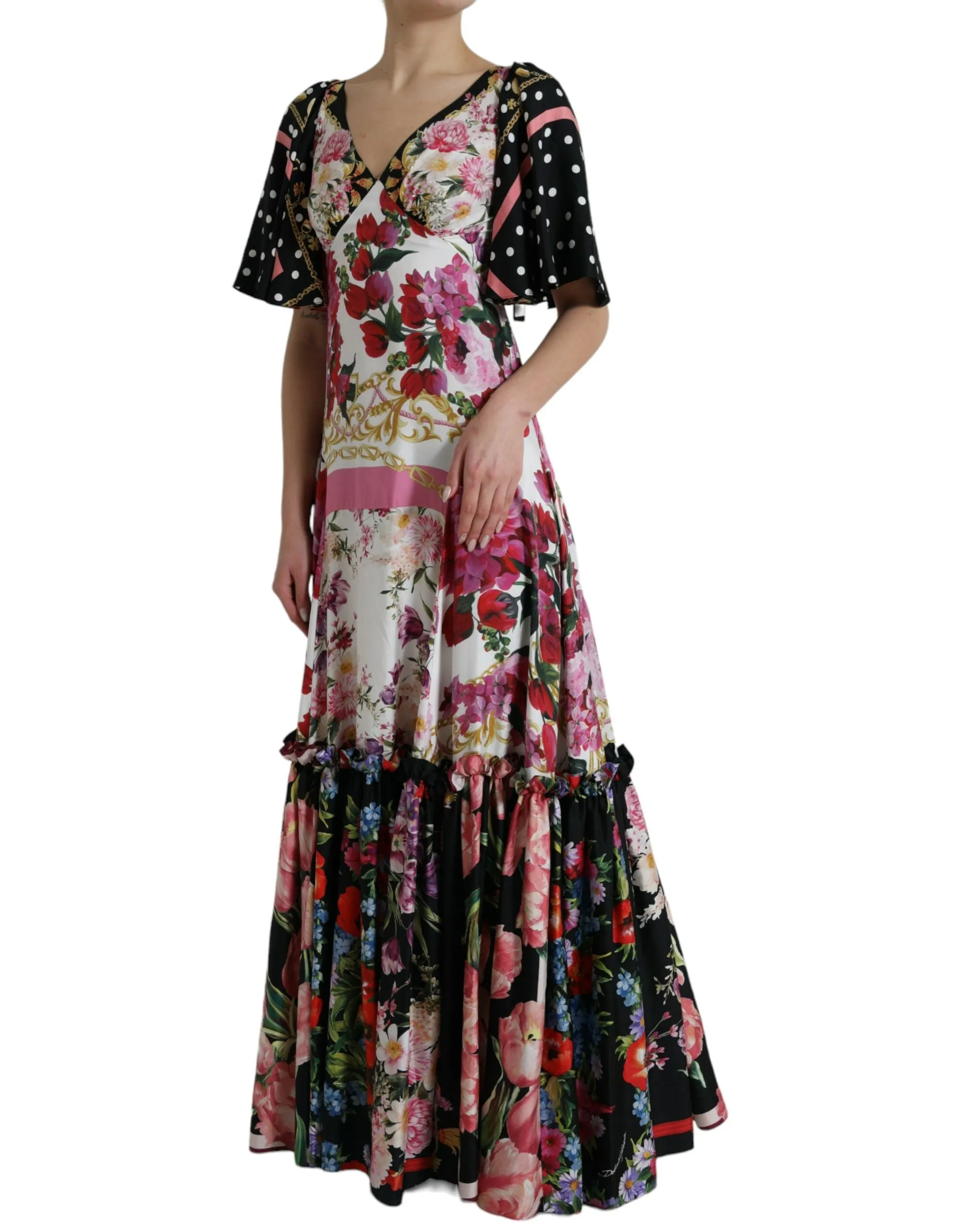 Multicolor Floral Print Silk Twill Gown Dress sold by Lord & Taylor product image thumbnail 2