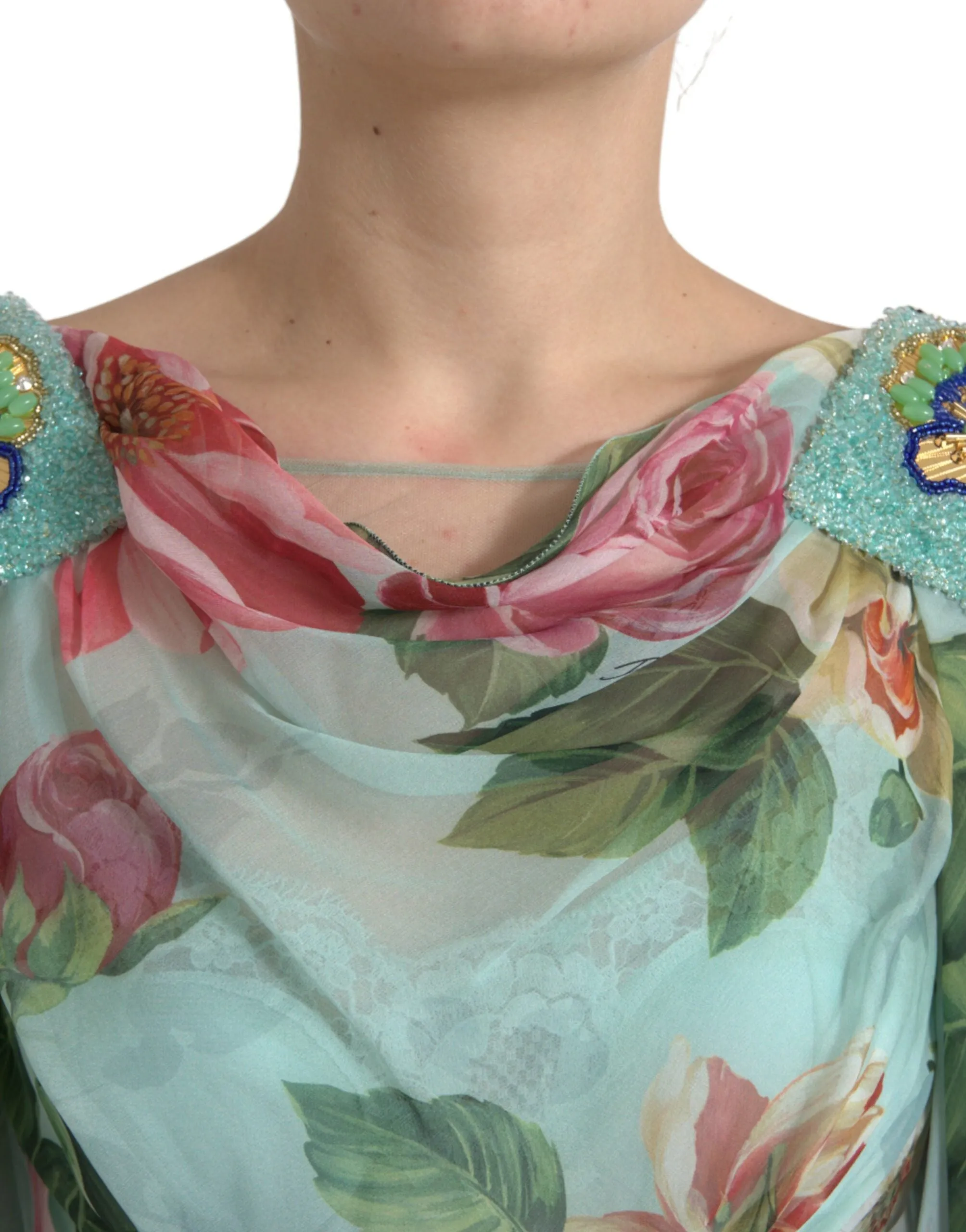Blue Floral Print Tiered Long Maxi Dress sold by Lord & Taylor product image thumbnail 4