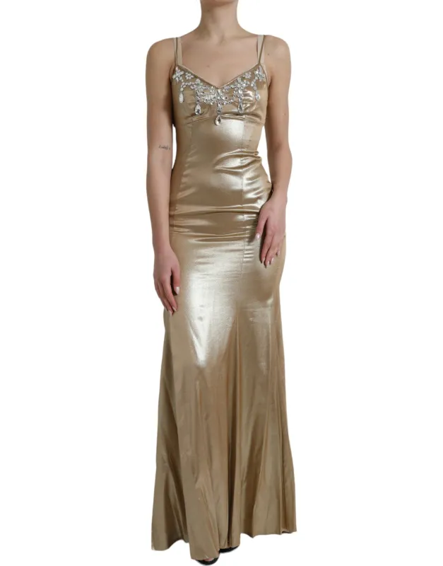 Metallic Gold Crystal Embellished Gown Dress sold by Lord & Taylor