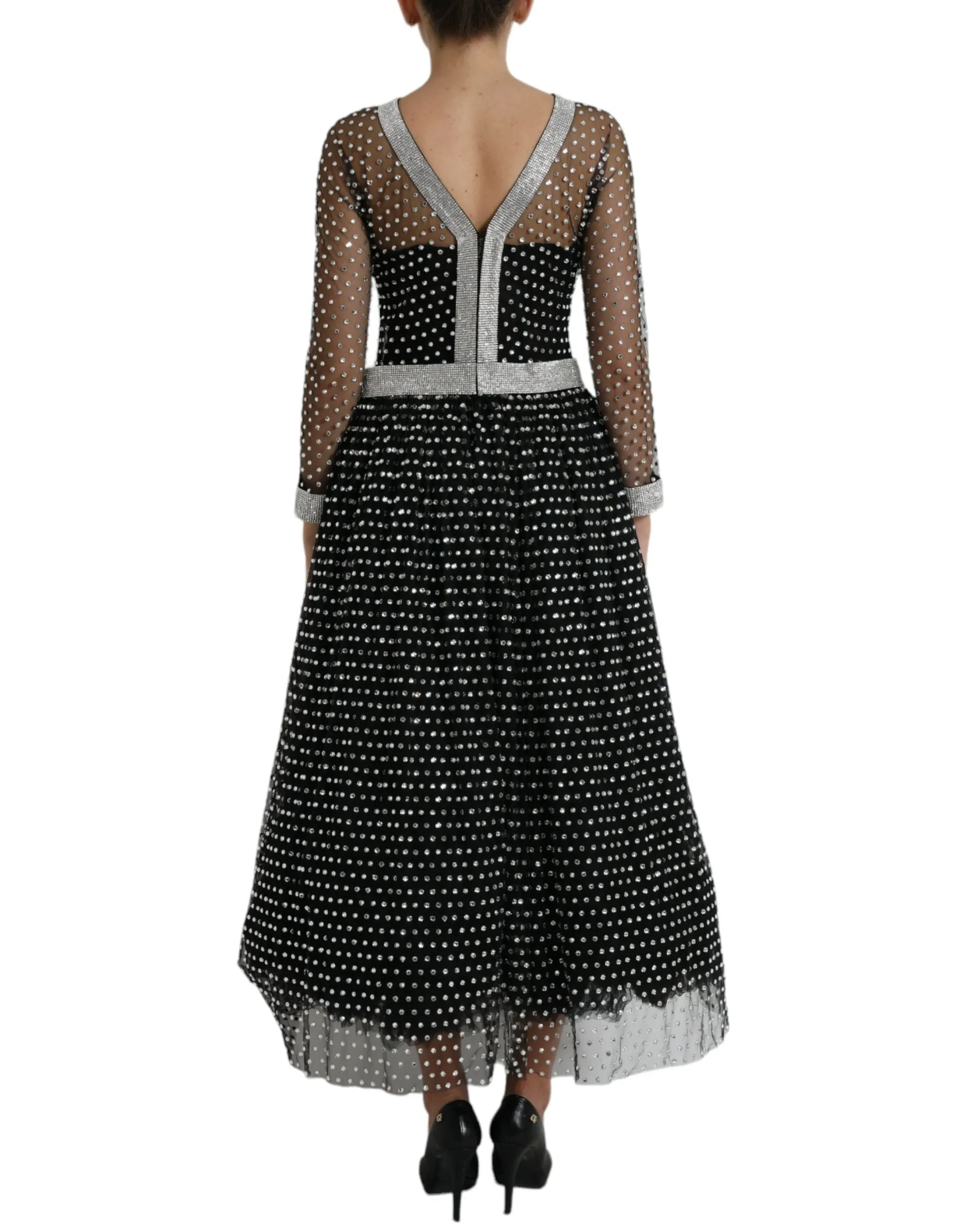 Black Crystal Embellished A-line Gown Dress sold by Lord & Taylor product image thumbnail 3