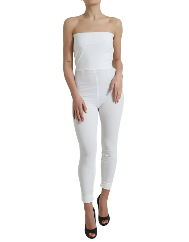 White Nylon Strapless Bodycon Jumpsuit Dress sold by Lord & Taylor
