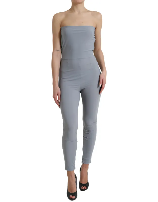 Gray Nylon Strapless Bodycon Jumpsuit Dress sold by Lord & Taylor