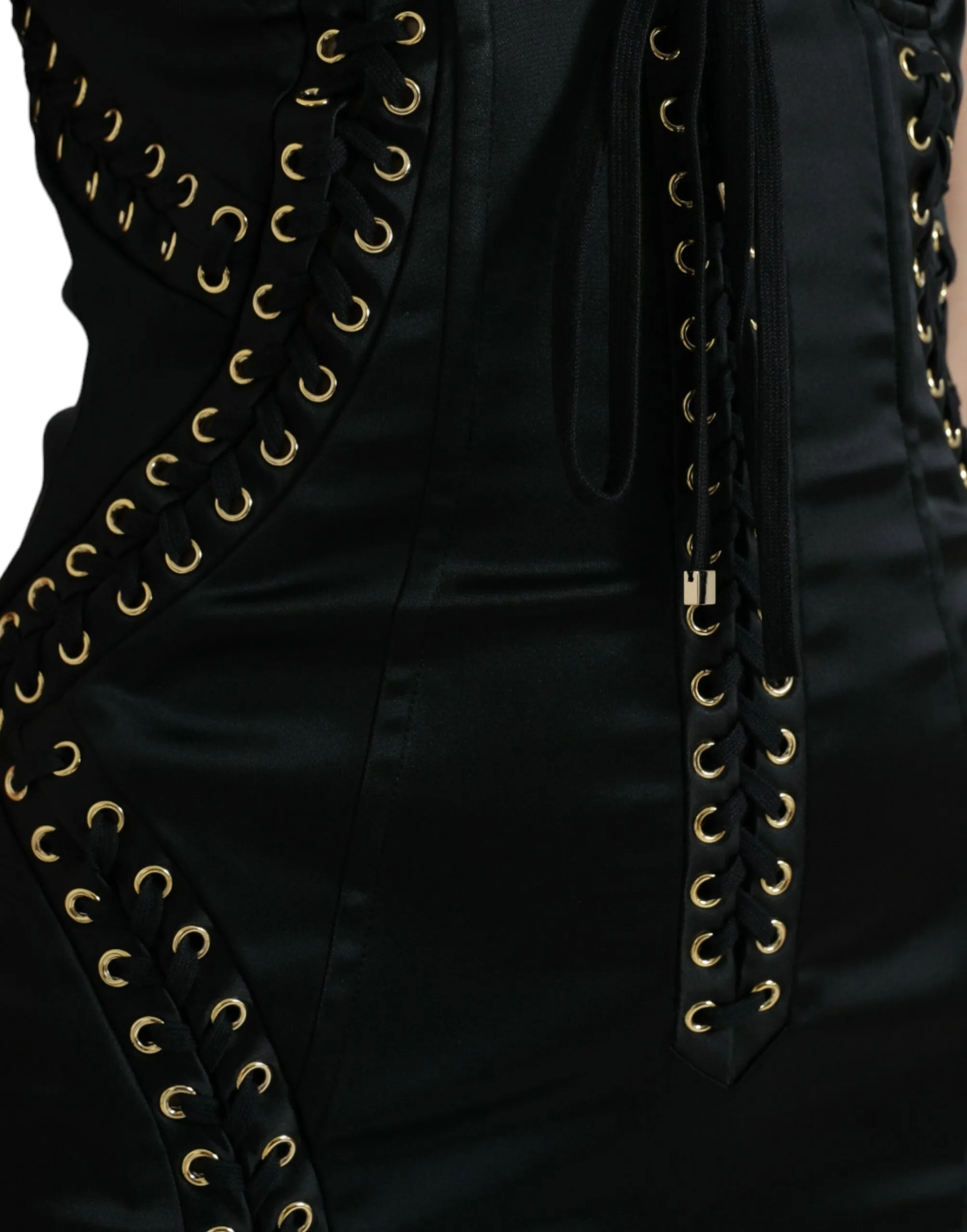 Black Bustier Corset Lace Bodycon Midi Dress sold by Lord & Taylor product image thumbnail 5